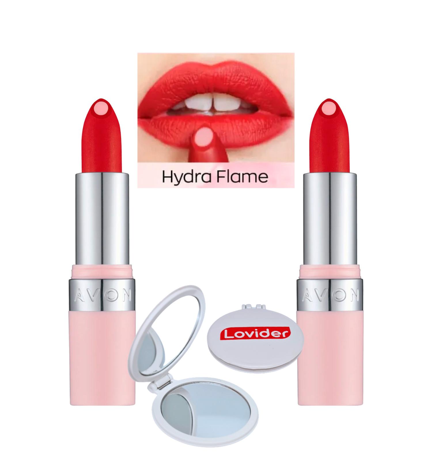 Avon Hydramatic Matte Lipstick Flame 2 Pack + Lovider Pocket Mirror Gift - Buy Online on GoSupps.com