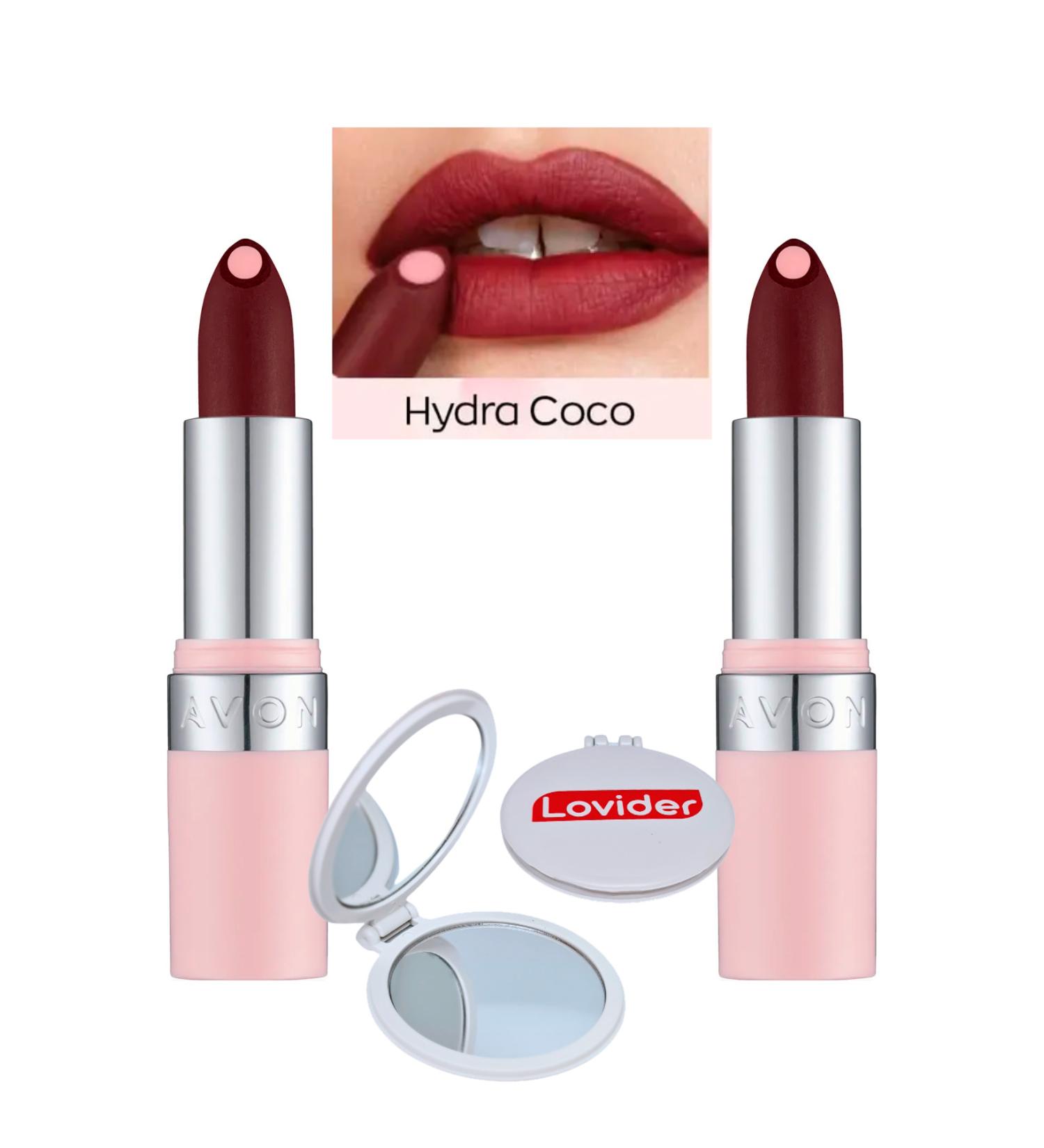 Avon Hydramatic Matte Lipstick Coco 2 Pack + Lovider Pocket Mirror Gift - Buy Online on GoSupps.com