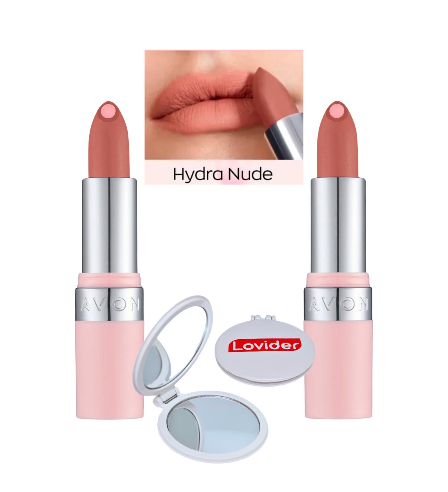 Avon Hydramatic Matte Lipstick Nude 2 Pack + Lovider Pocket Mirror Gift - Buy Online on GoSupps.com
