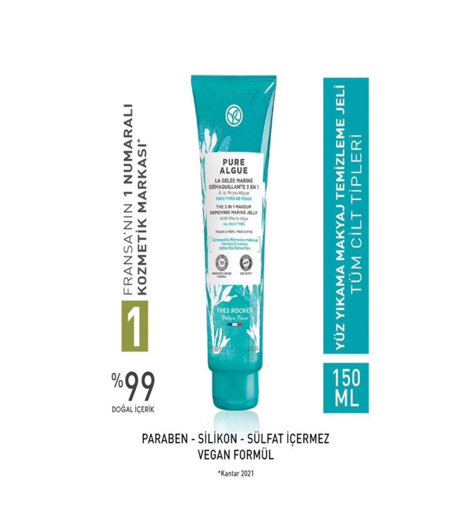 Yves Rocher Make-Up Remover Washing Gel-All Skin Types/Effective Moisturizing and Revitalizing - Prebiotic 150 ml