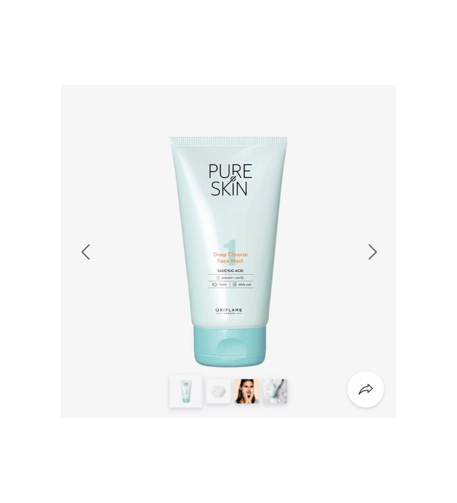 Oriflame Pure Skin Deep Cleanse Face Wash Gel (0 ORIGINAL BARCODE PRODUCT)