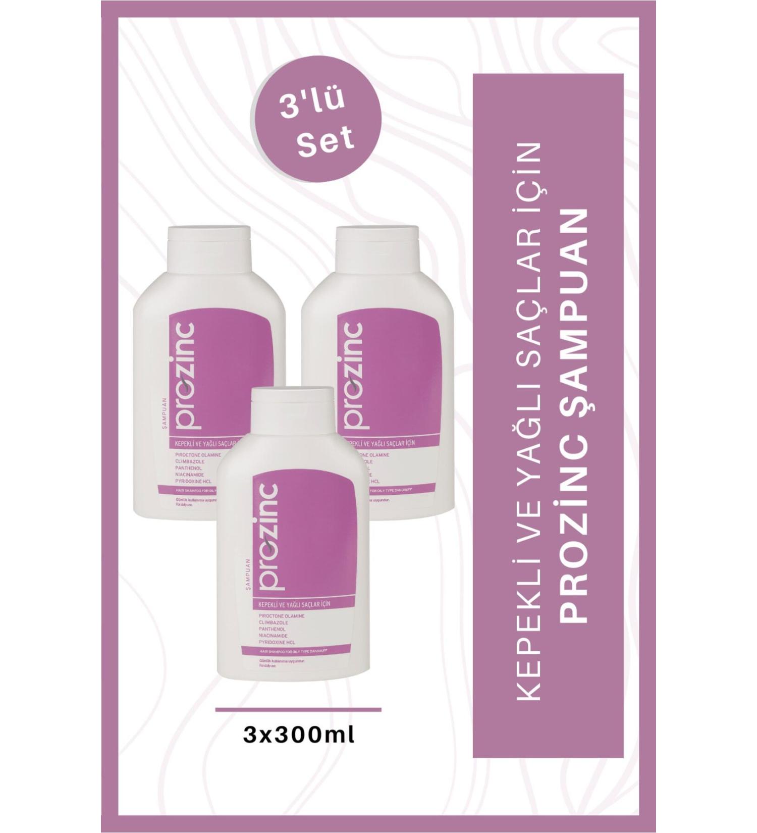 Prozinc Dandruff Shampoo For Oily Hair 3x300 Ml. - Buy Online on GoSupps.com