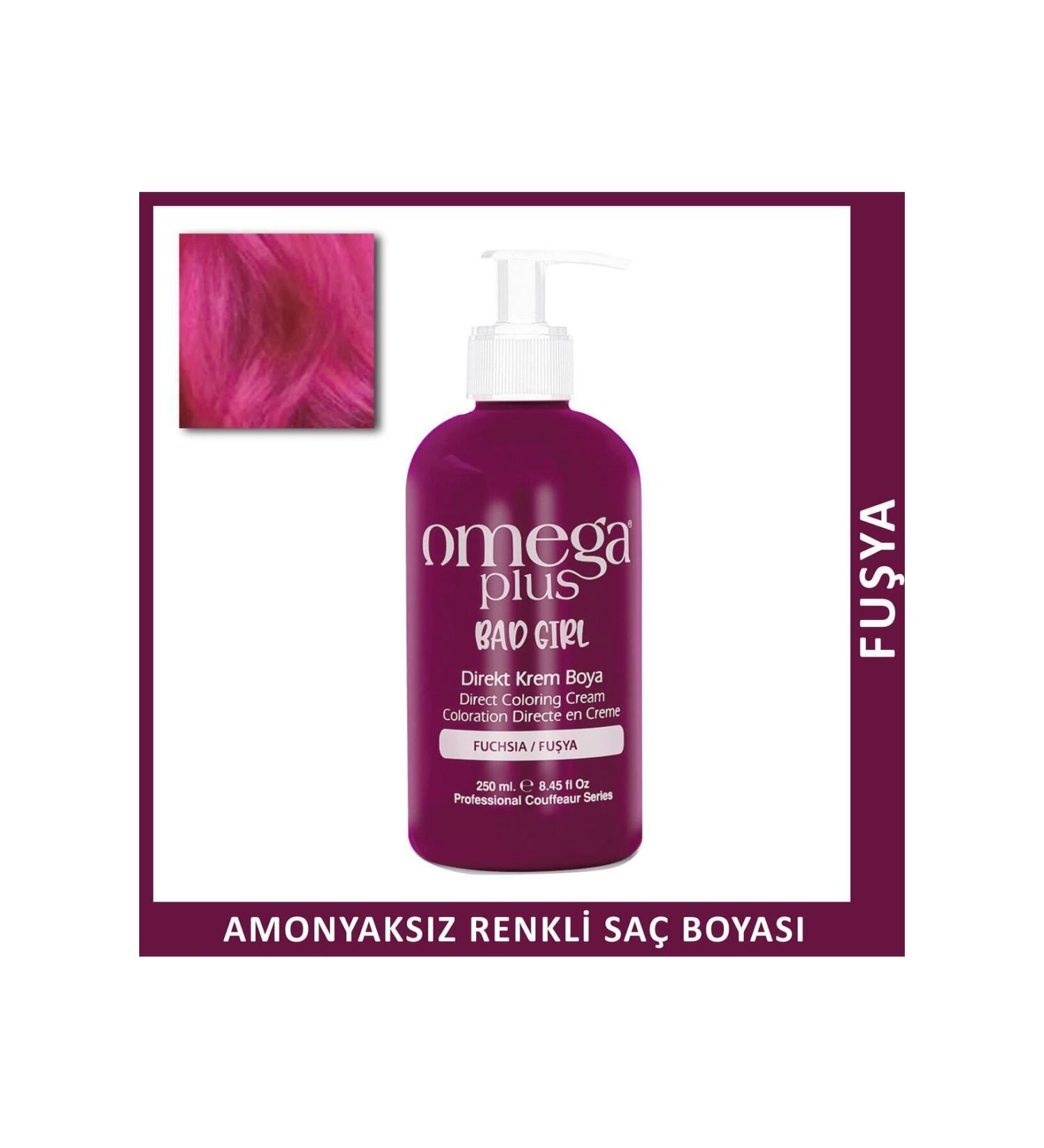 Omega Plus Bad Girl FUCHSIA Ammonia Free Color Hair Dye 250ML