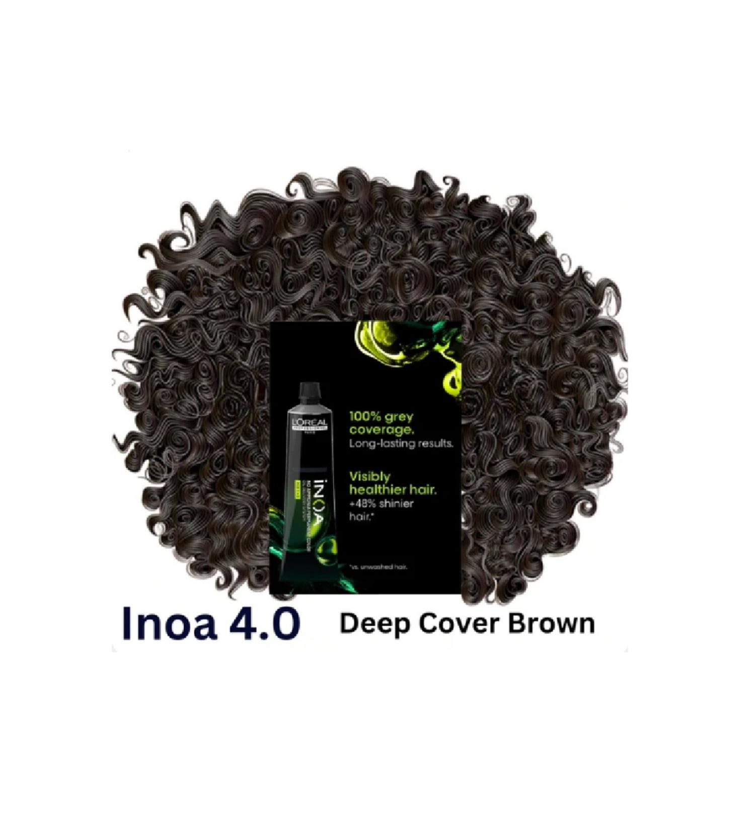 INOA Oxidant-Free Hair Dye 4.0 Intense Brown 60 gr. ECBeauty.X5