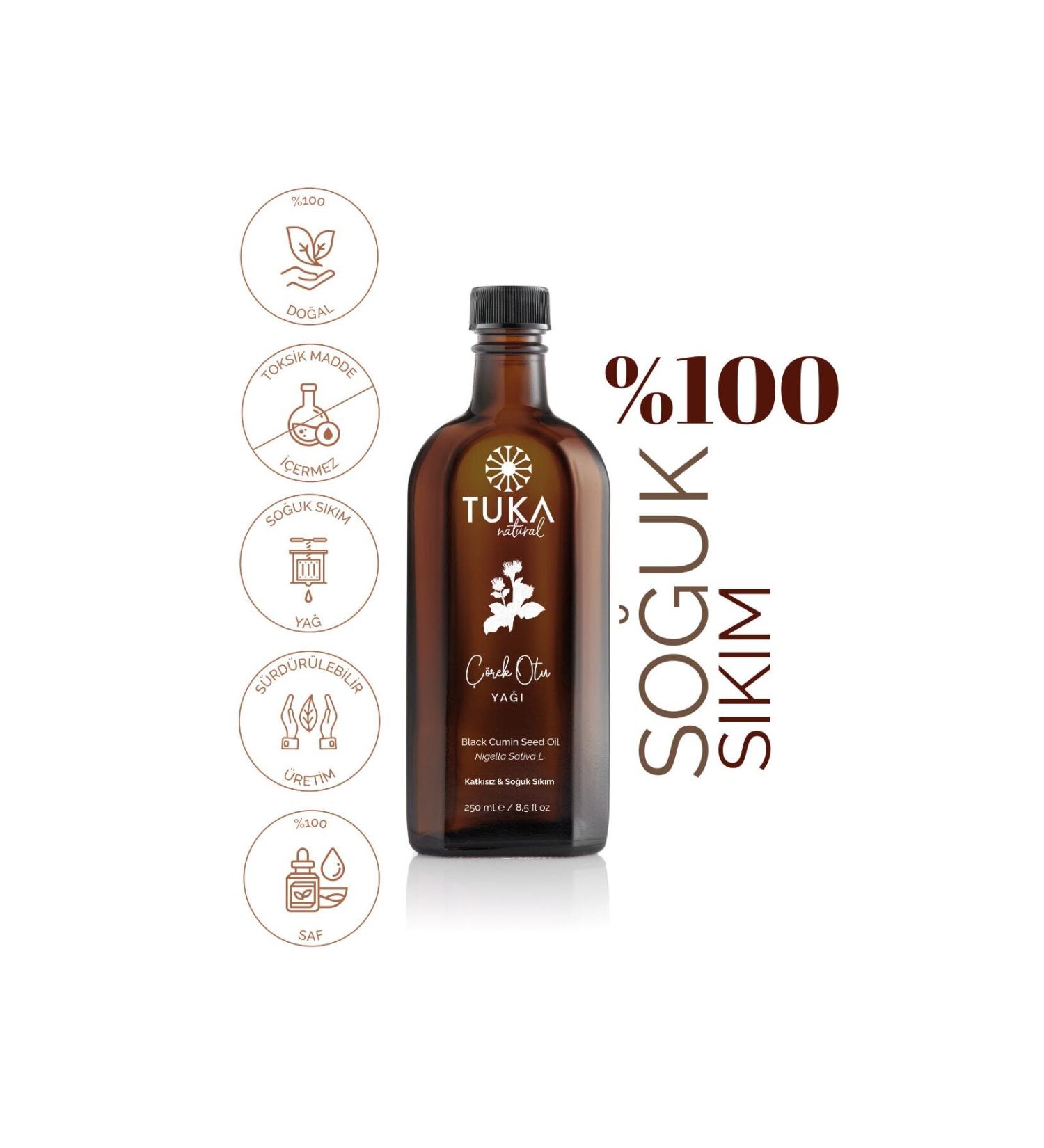 TUKA NATURAL Organic Black Cumin Oil 250 ml Cold Pressed