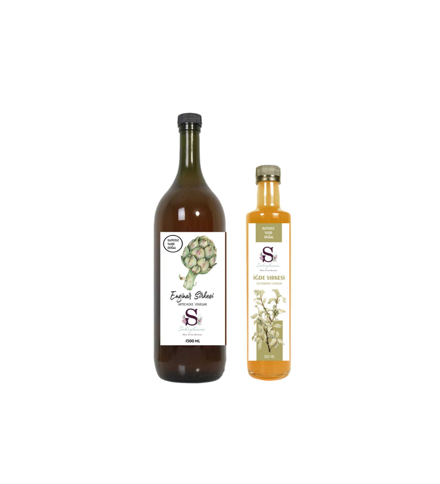 S heylaana Natural Artichoke Vinegar 1500 ml - Natural Oleaster Vinegar 500 ml