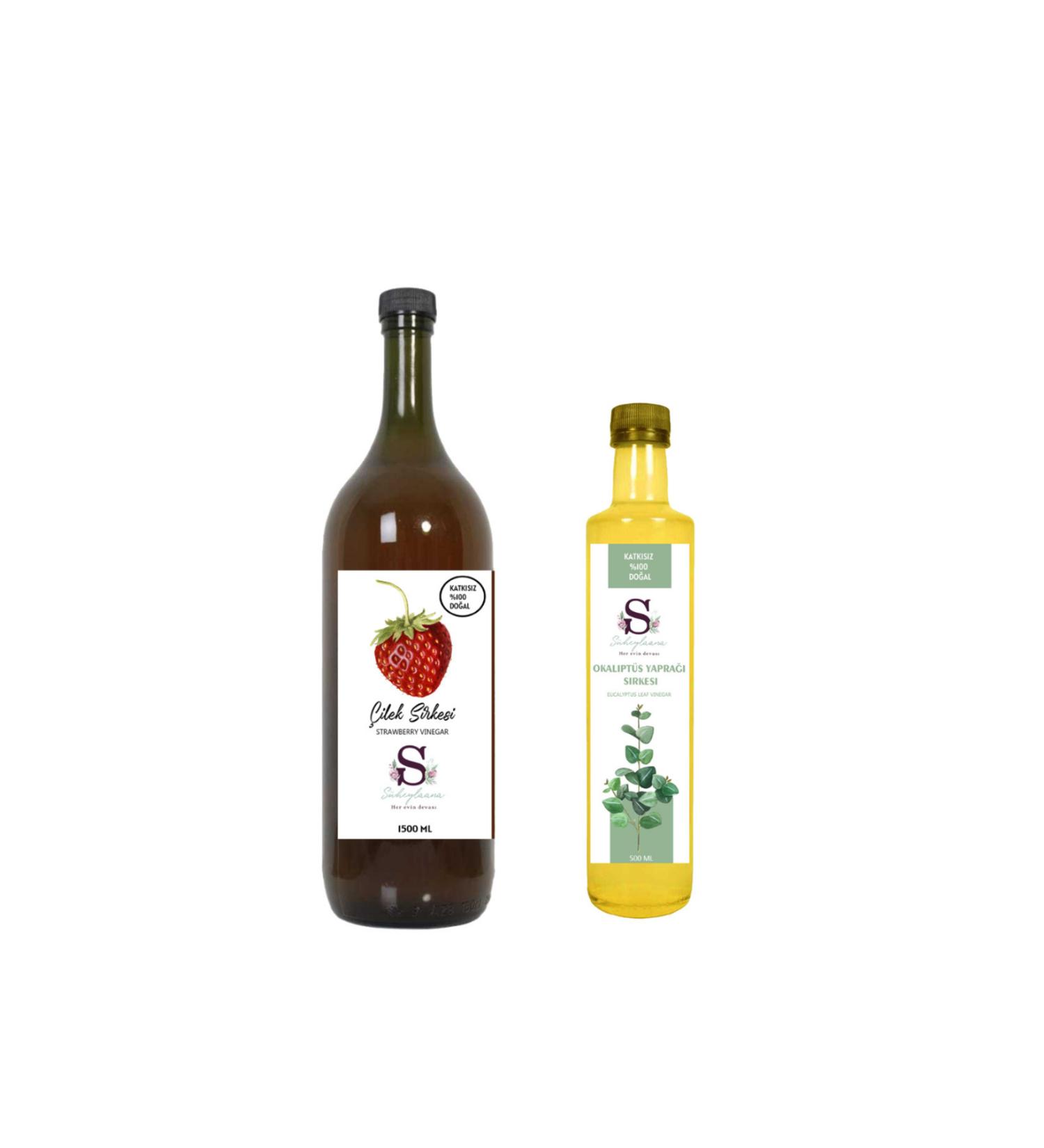 Suheylaana Natural Strawberry Vinegar 1500 Ml - Natural Eucalyptus Leaf Vinegar 500 Ml
