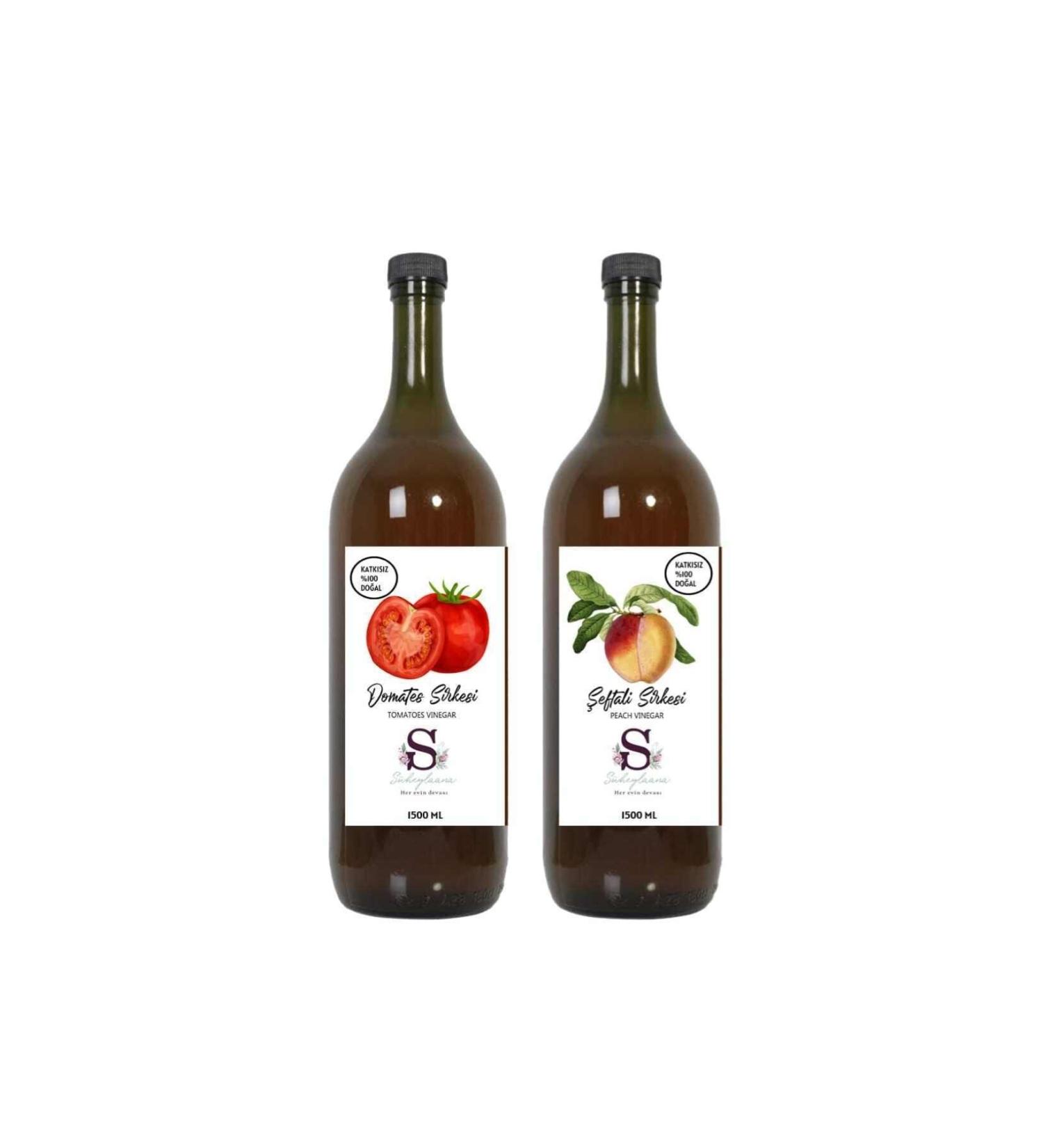 Suheylaana Natural Tomato Vinegar 1500 Ml - Natural Peach Vinegar 1500 Ml