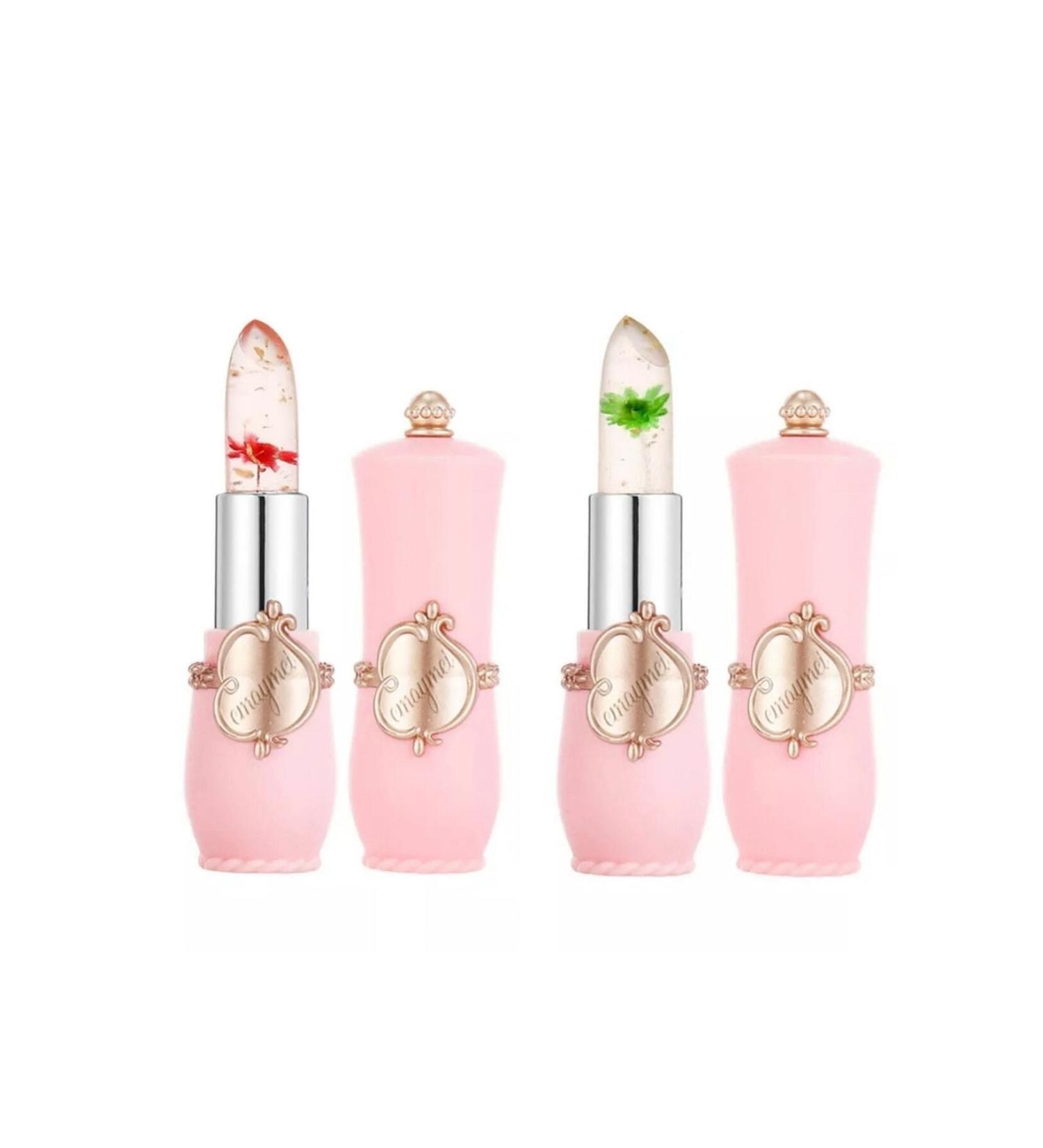 Lesvip's Emaymei Flower Lipstick Long Lasting Lip Balm Moisturizing Lip Gloss X2 No.3 No.5 - Buy Online on GoSupps.com