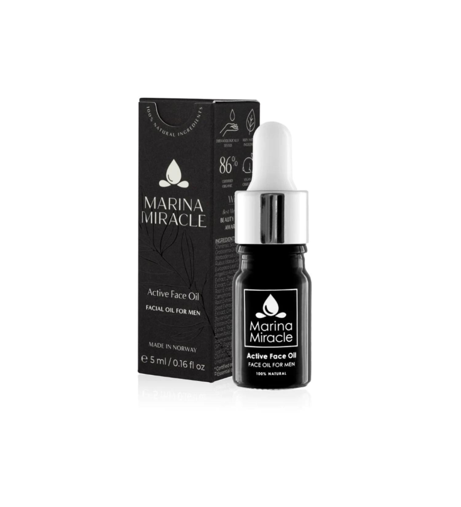 Marina Miracle Active Face Oil for Men - 5 ml small bottle