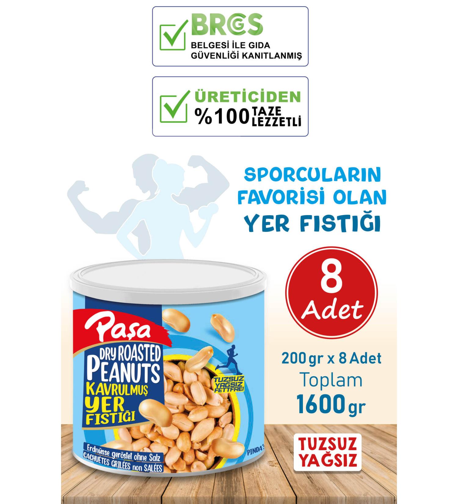 Pasha Nuts Roasted Peanut Tin Box 200 gr x 8 PCS (Natural 1st Quality) - Buy Online on GoSupps.com