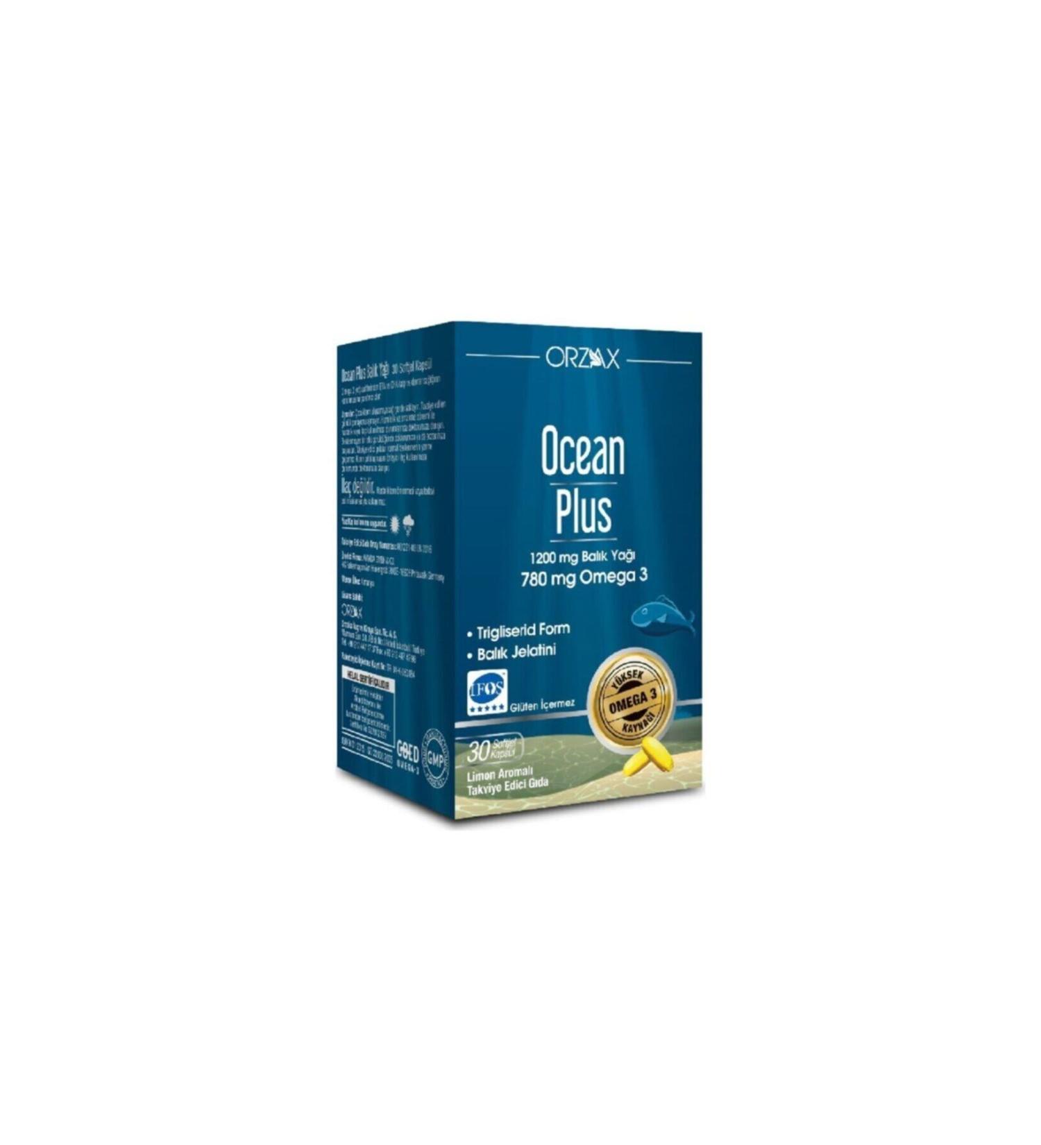 Ocean Orzax Plus 1200mg Omega 3 Pure Fish Oil 30 Capsules