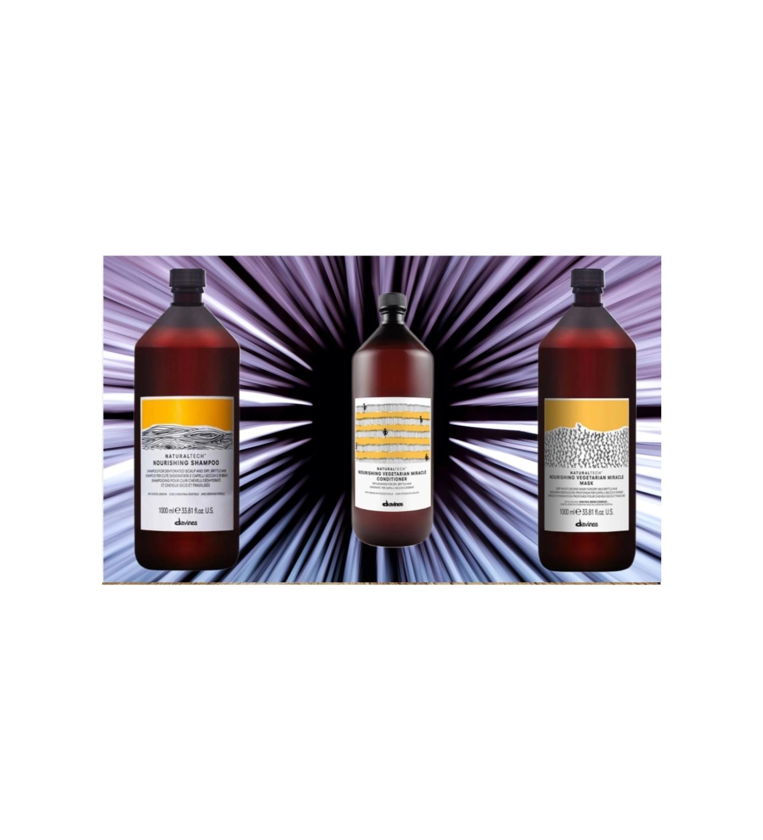 Davines Nourishing Deeply Revitalizing Trio: Shampoo (1000ml) Conditioner (1000ml) and Mask (1000ml)