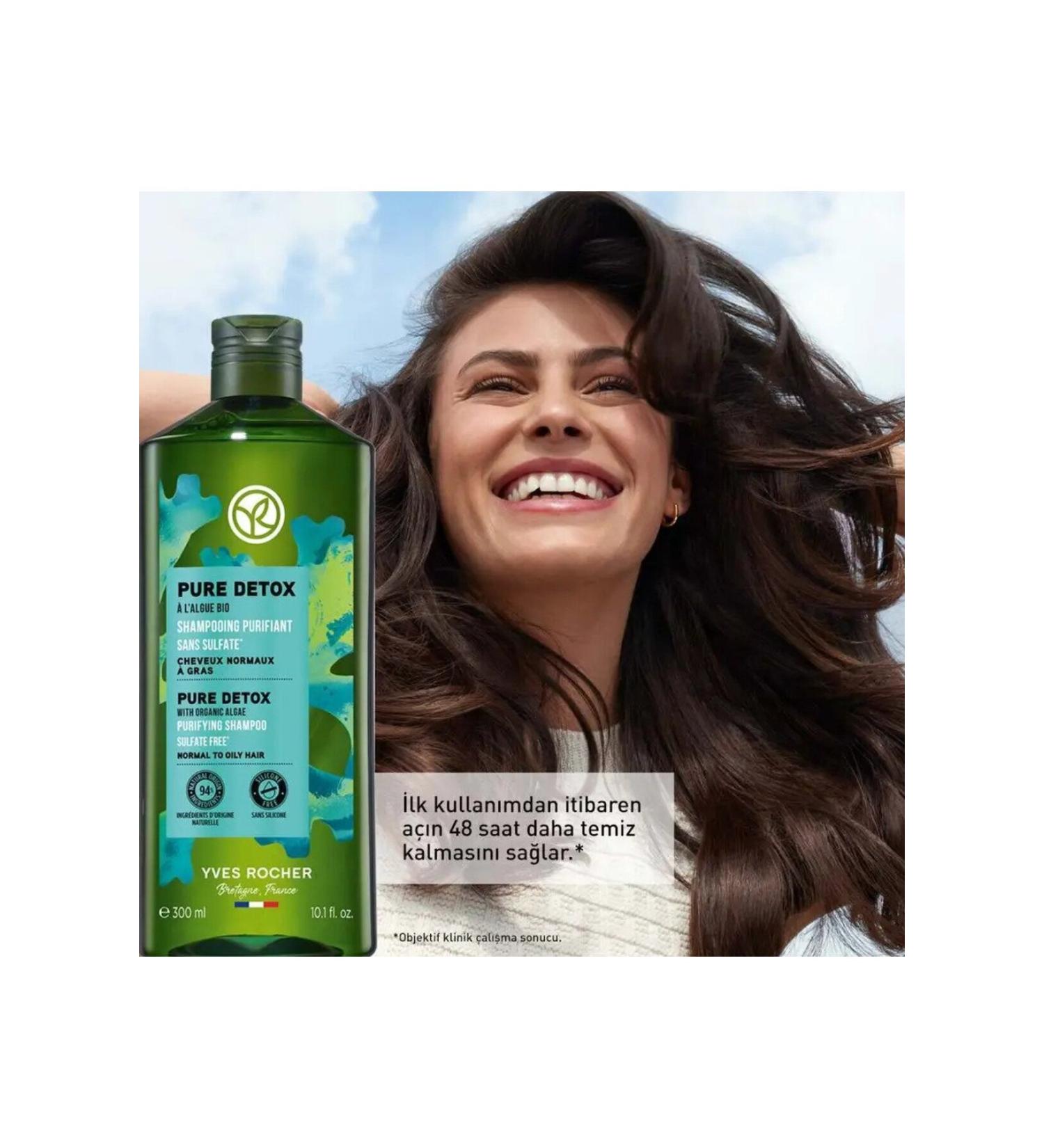 Yves Rocher Purifying Shampoo - Oily Hair / Pure Detox Ocean Algi with Detox Effect 300 ml Shiine158 - Buy Online on GoSupps.com