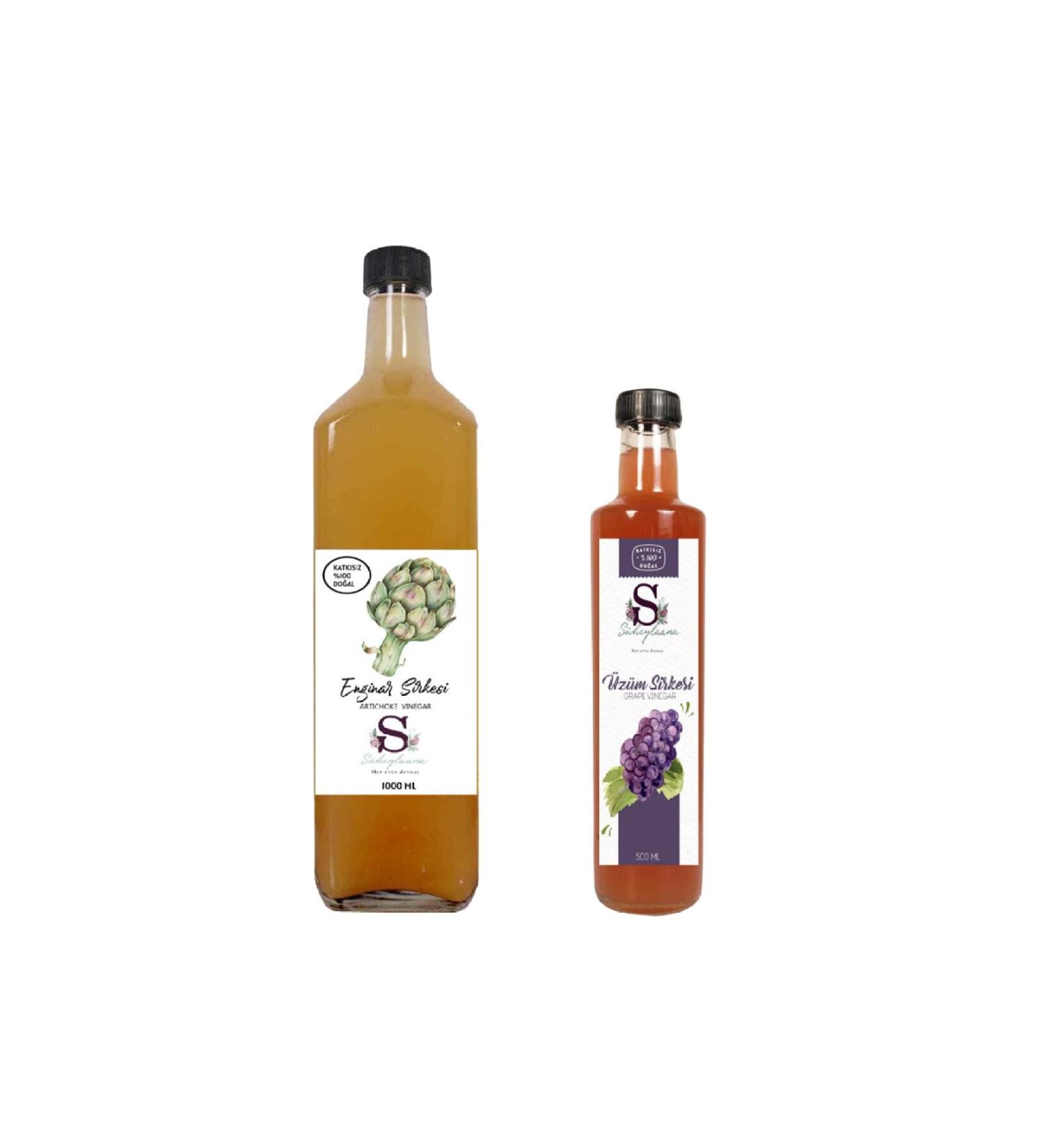 S heylaana Natural Artichoke Vinegar 1000 Ml - Natural Black Grape Vinegar 500 Ml