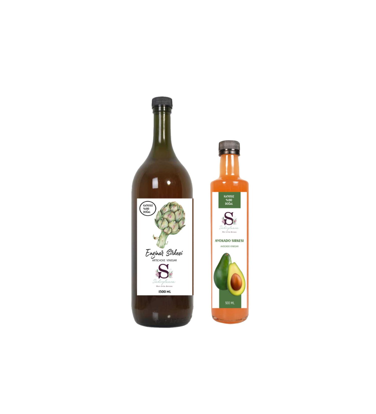 S heylaana Natural Artichoke Vinegar 1500 Ml - Natural Avocado Vinegar 500 Ml