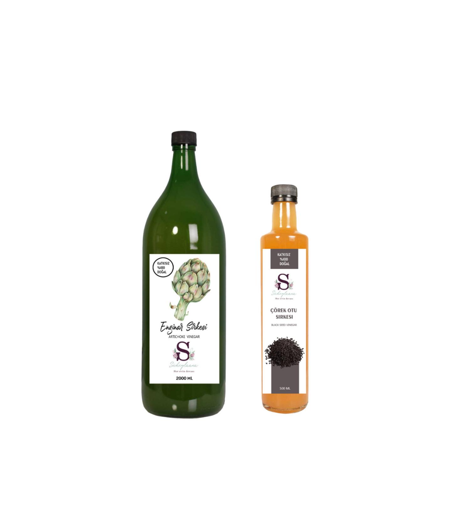 S heylaana Natural Artichoke Vinegar 2000 Ml - Natural Black Cumin Vinegar 500 Ml