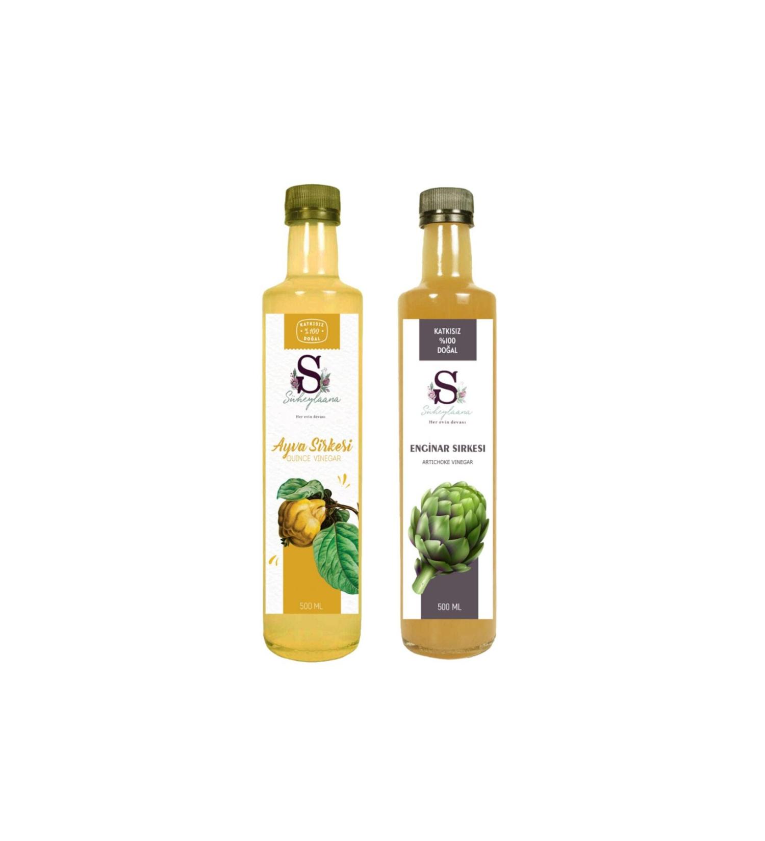 S heylaana Natural Quince Vinegar 500 Ml - Natural Artichoke Vinegar 500 Ml