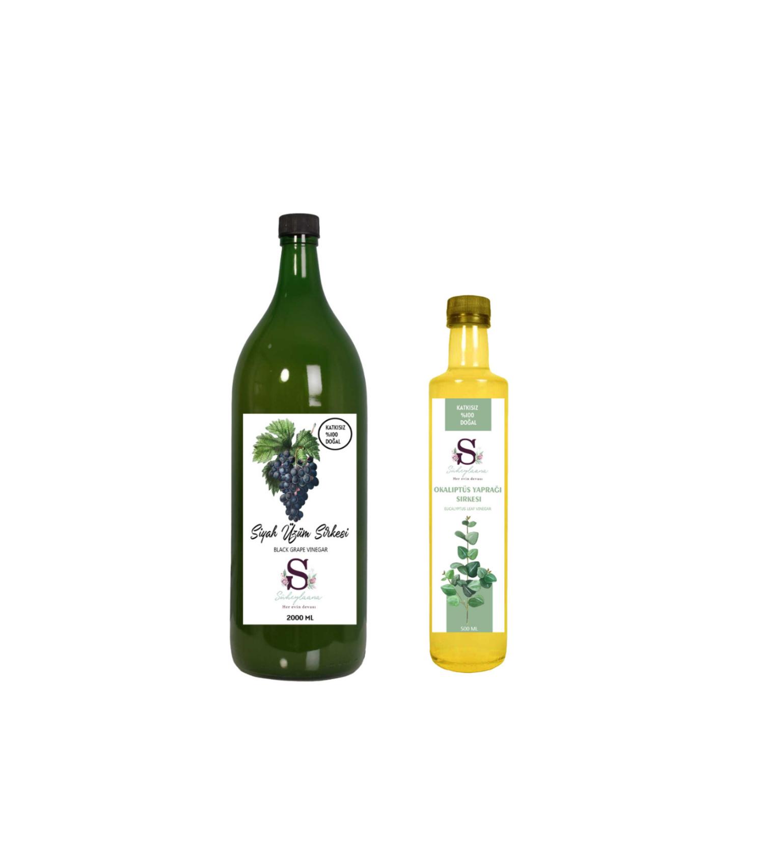 S heylaana Natural Black Grape Vinegar 2000 Ml - Natural Eucalyptus Leaf Vinegar 500 Ml
