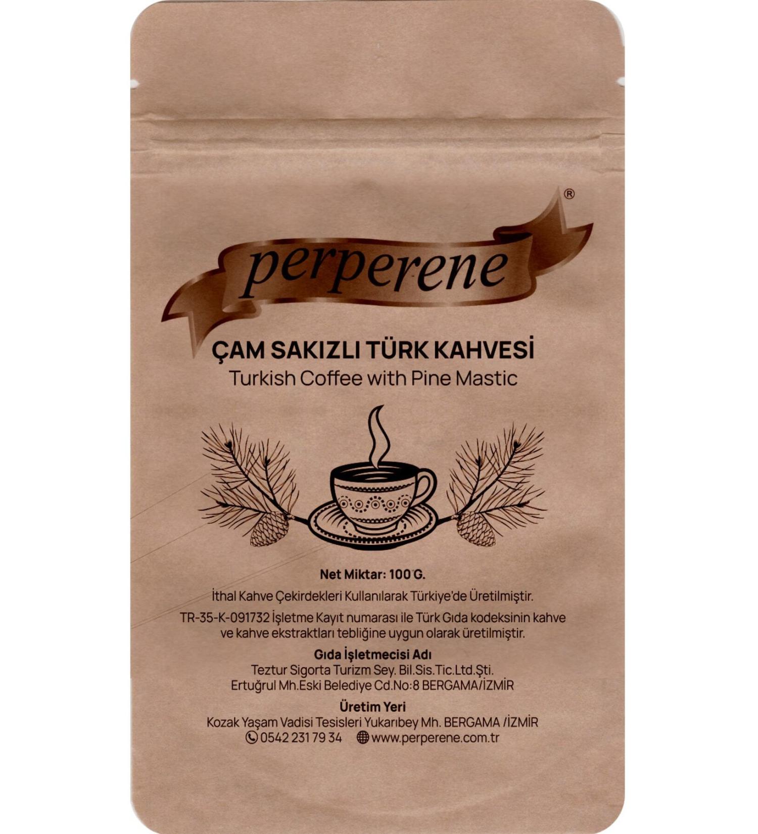perperene Turkish Coffee with Pine Gum 100gr X 10 pcs
