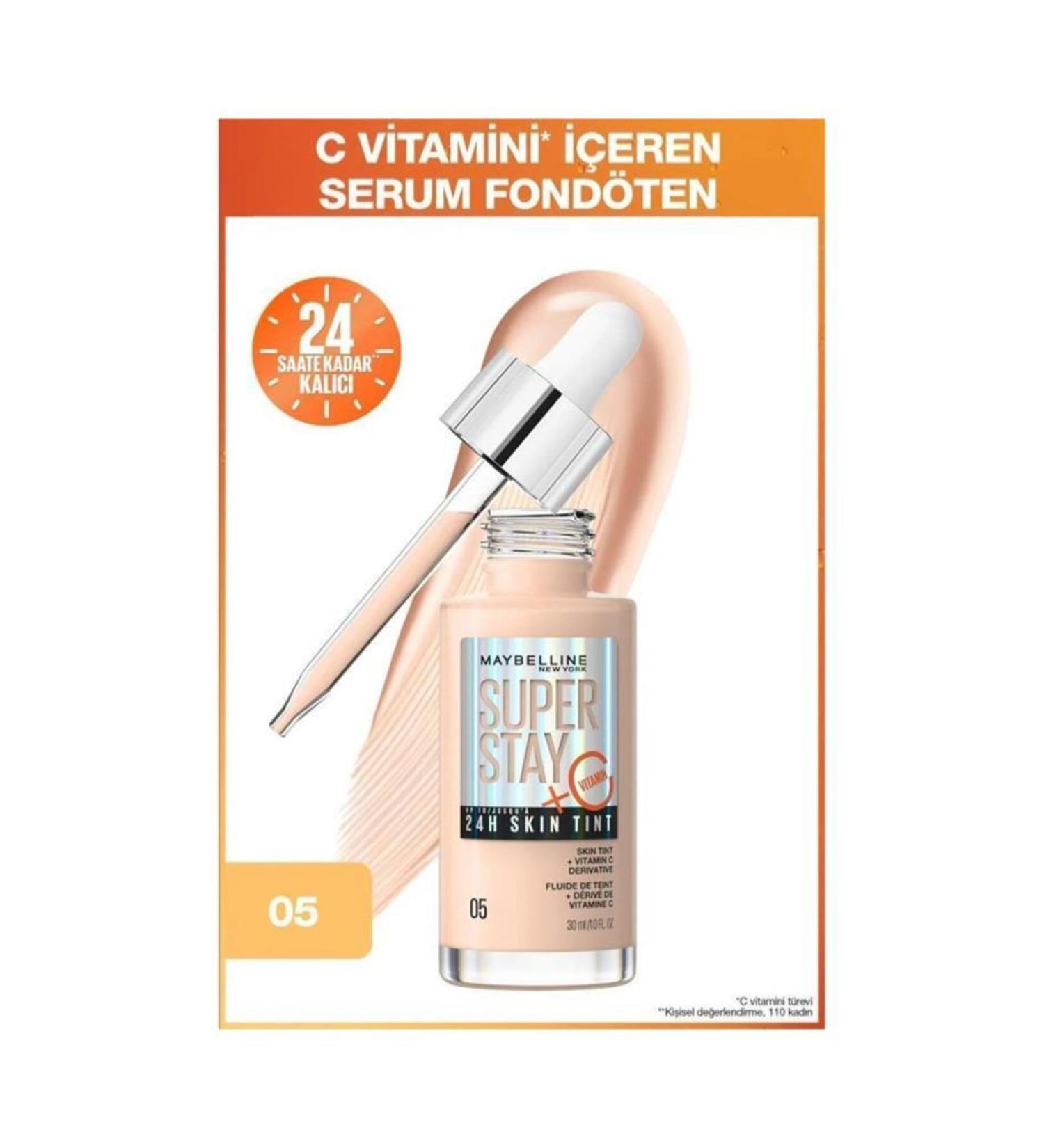 Maybelline New York Super Stay 24h Skin Tint 05 Foundation - Buy Online on GoSupps.com