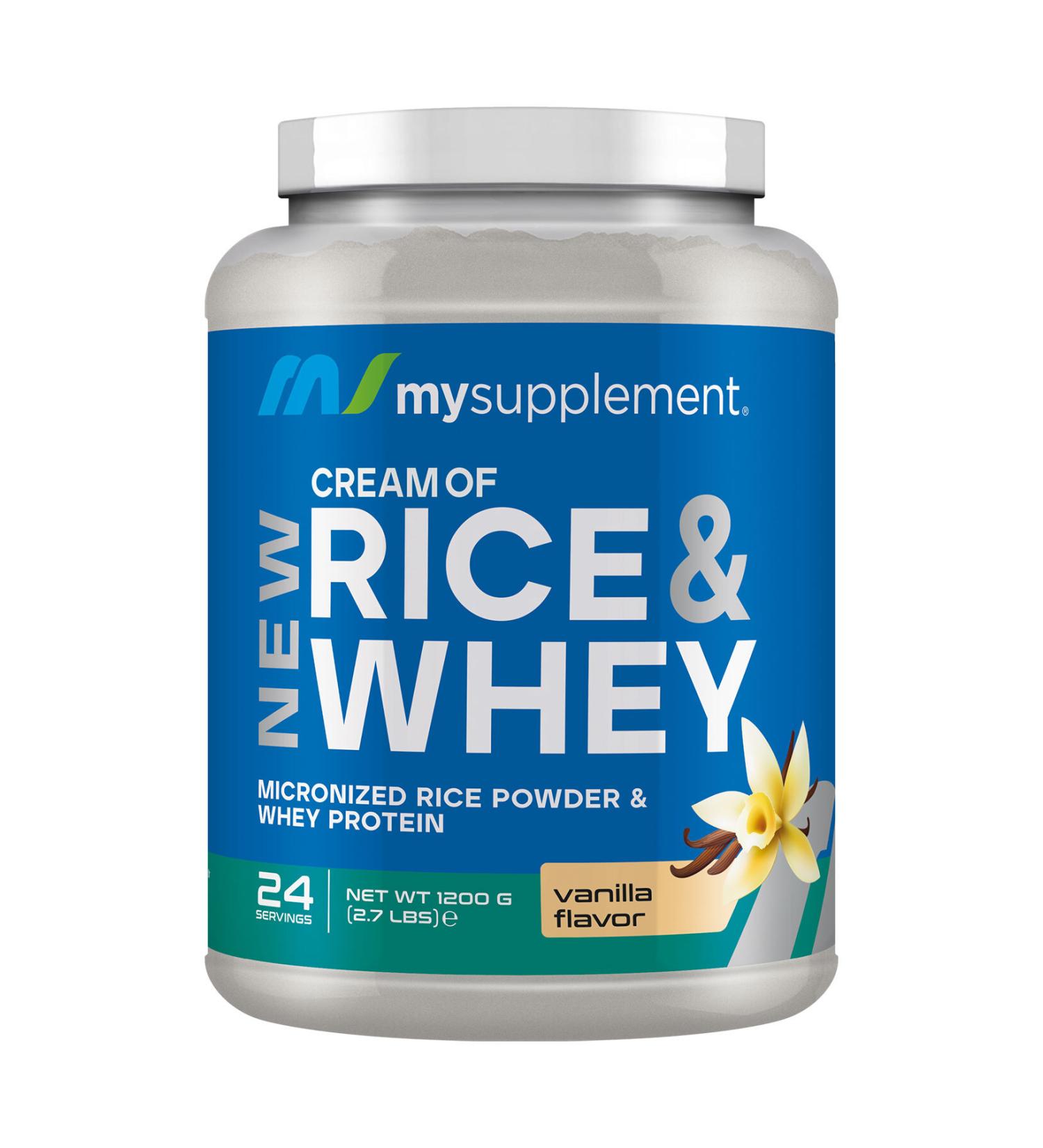 Mysupplement Whey Protein&cream Of Rice Vanilla 1200 gr 15.8 gr Protein 28 gr Carbohydrate