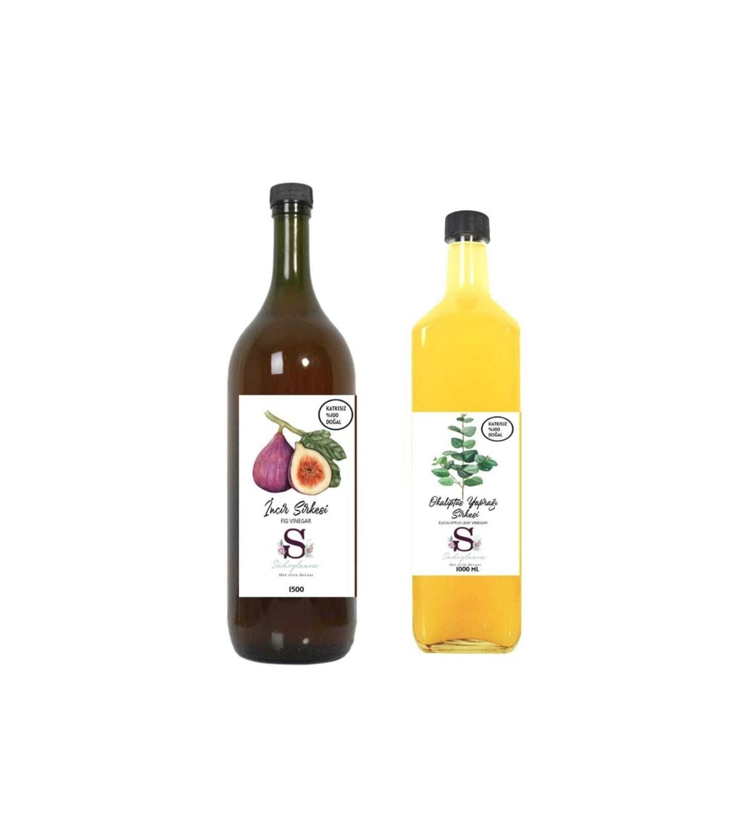Suheylaana Natural Fig Vinegar 1500 Ml and Eucalyptus Leaf Vinegar 1000 Ml