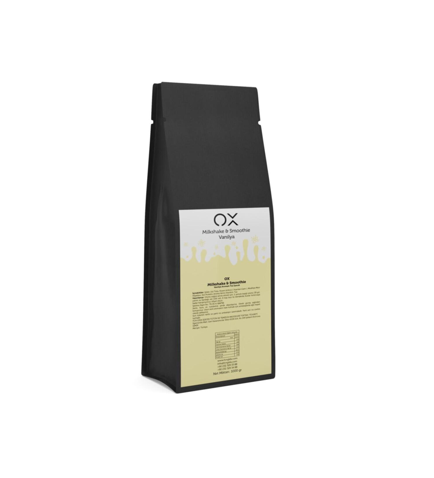 OX Milkshake Vanilla Milkshake Drink Powder Smoothie Foil Packaging 1000 G