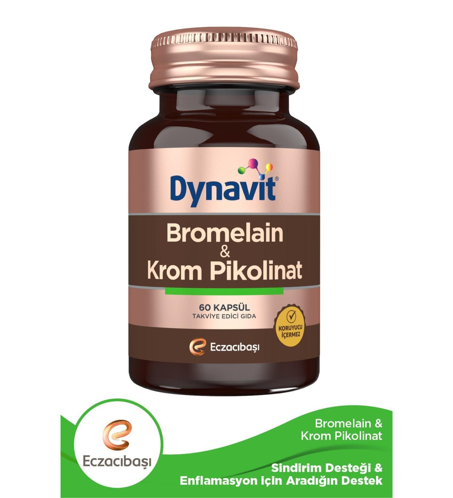 Dynavit Bromelain & Chromium Picolinate 60 Capsules - Buy Online on GoSupps.com