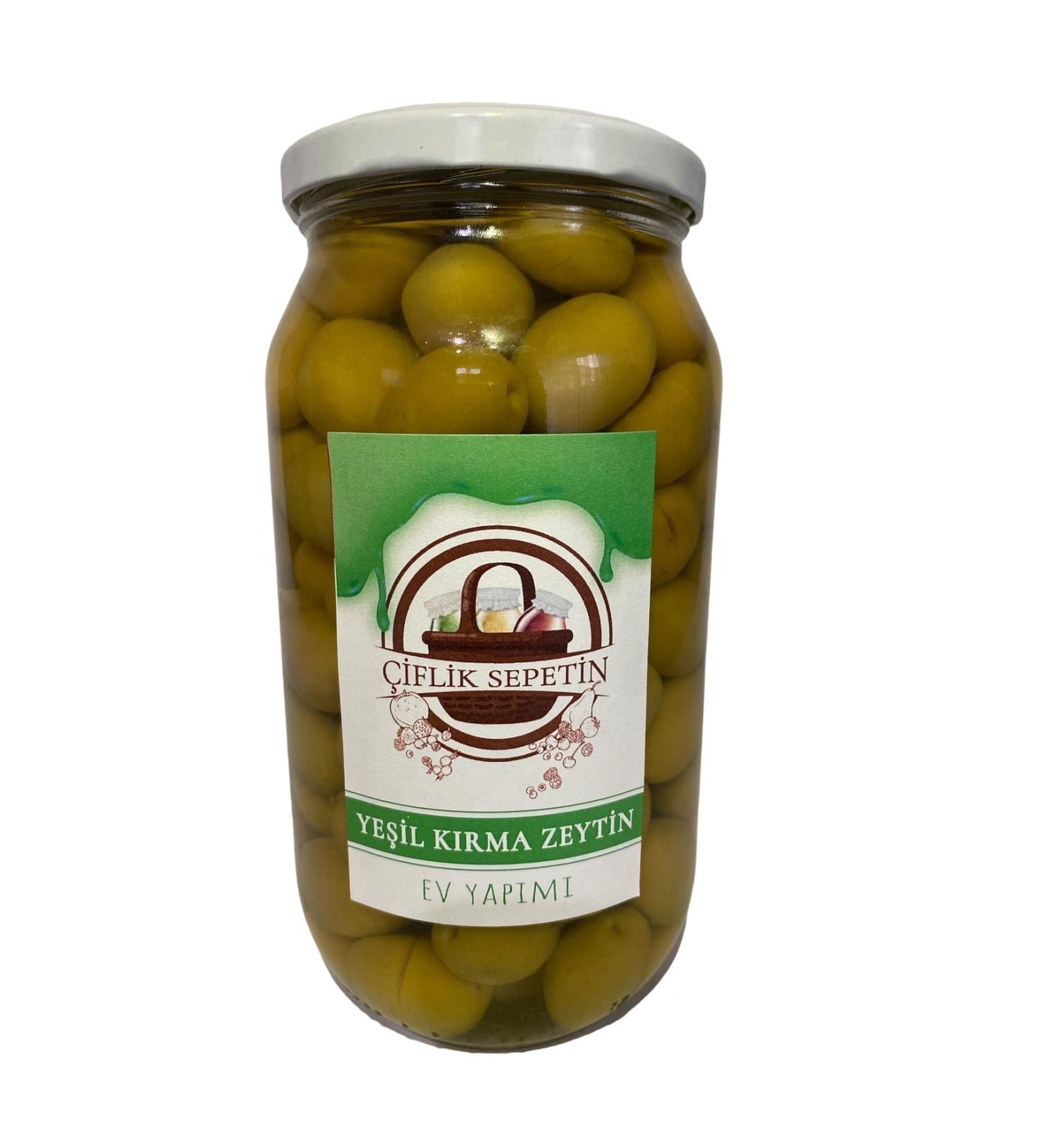 FARM BASKET Cracked Green Olives 1000 G Large Size
