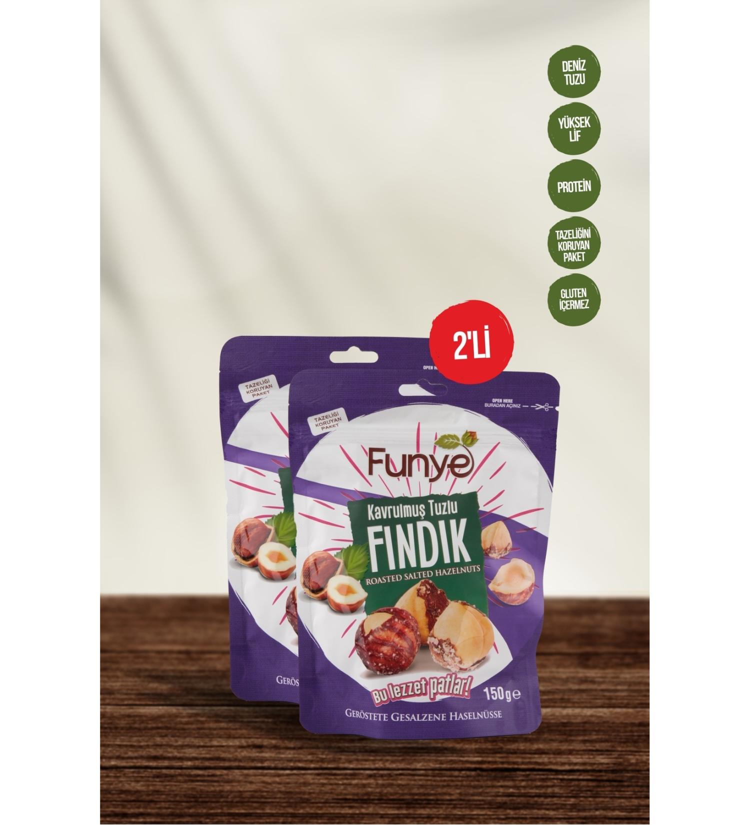 FUNYE Roasted Salted Hazelnuts - Doypack (150 GR) X 2 Pieces