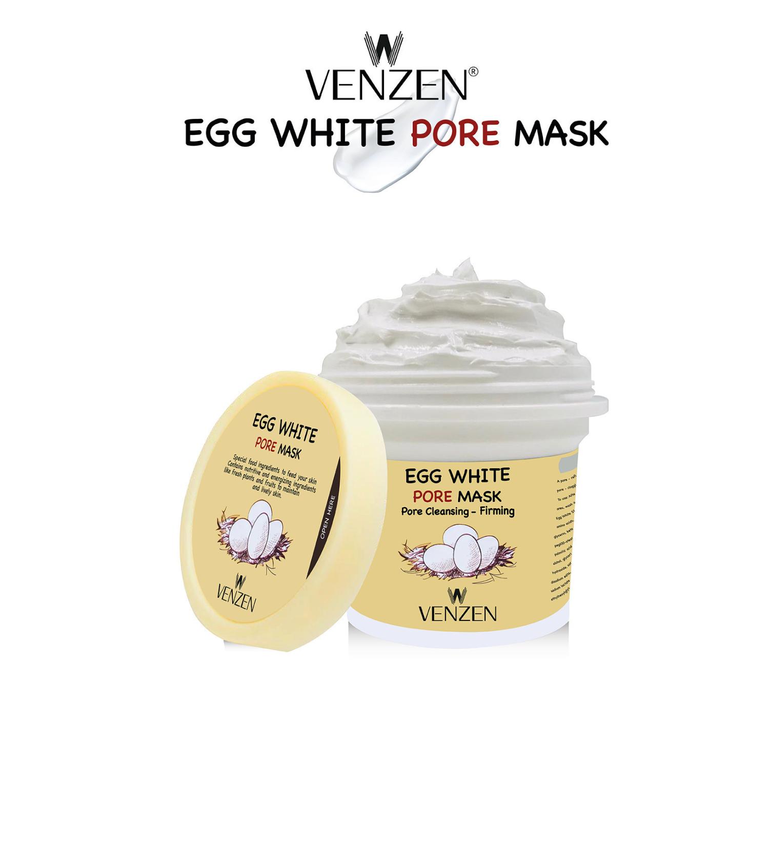 Venzen Egg White Mask-Exfoliating Blackhead Acne Cleansing Pore Tightening (125g) - Buy Online on GoSupps.com