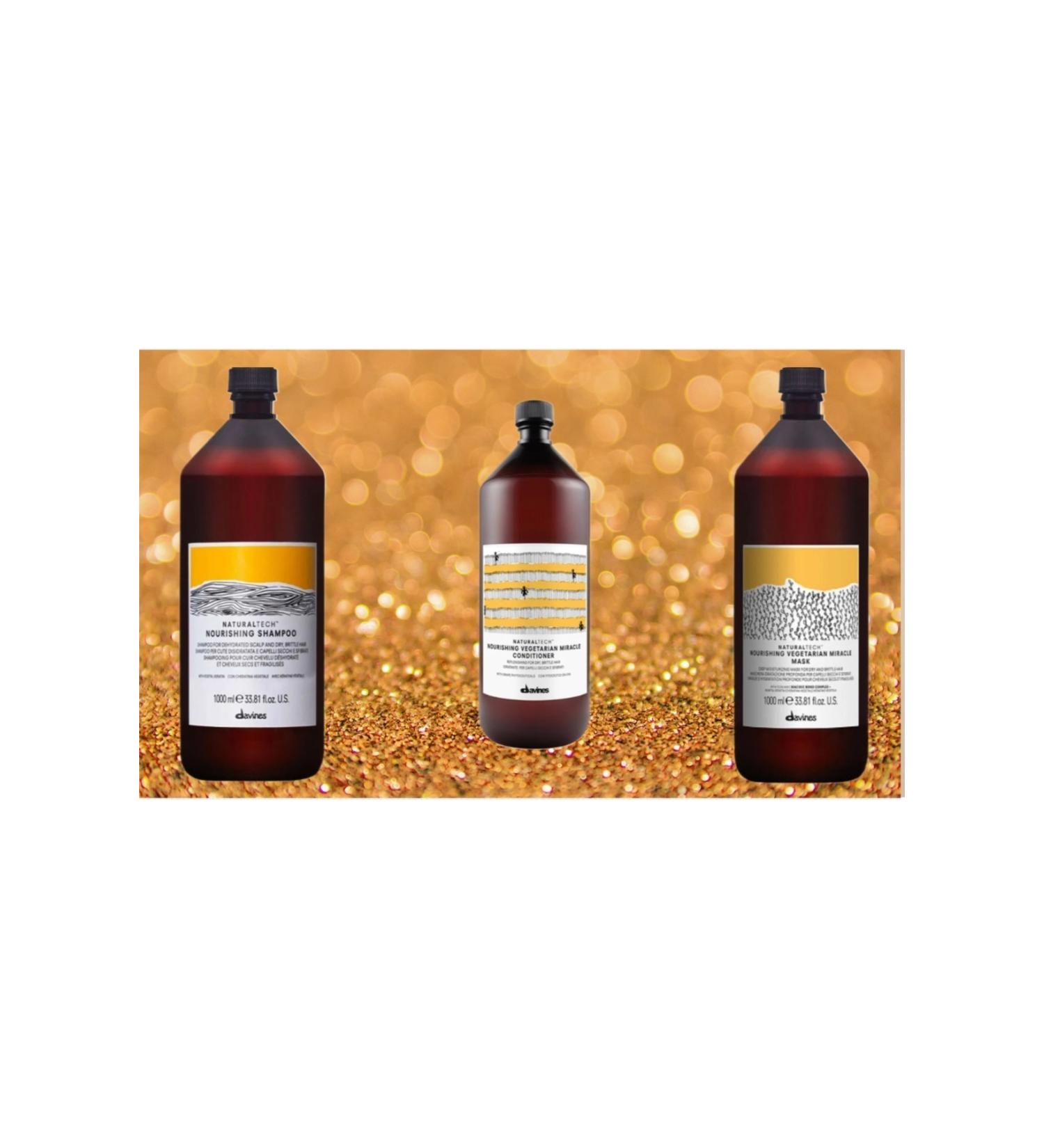 Davines Nourishing Paraben-Free Shampoo (1000 ml) Conditioner (1000 ml) Hair Mask (1000 ml) - Buy Online on GoSupps.com