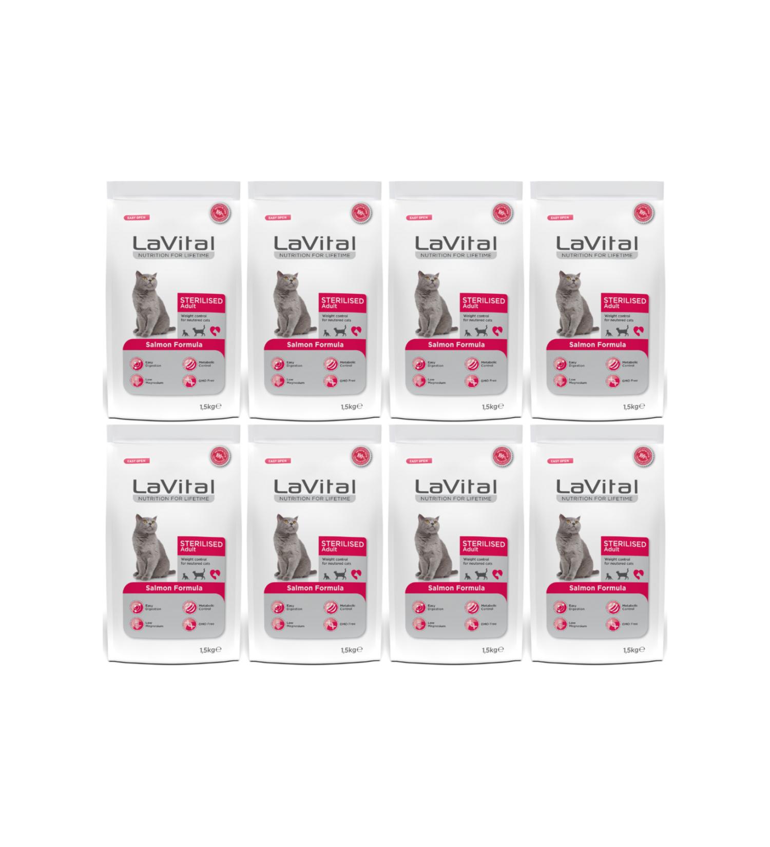 La Vital Salmon Premium Neutered Cat Food 1.5 Kg - 8 Pieces - Buy Online on GoSupps.com