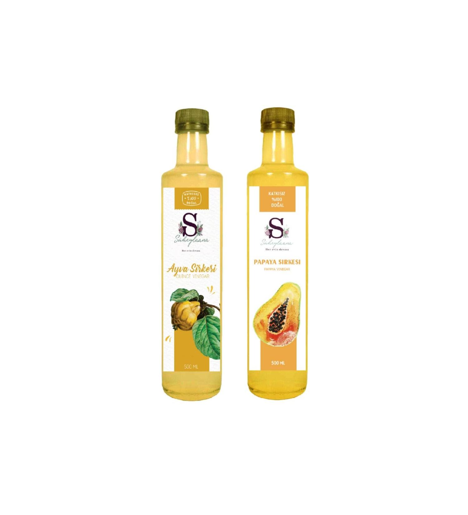 S heylaana Natural Quince Vinegar 500 Ml - Natural Papaya Vinegar 500 Ml