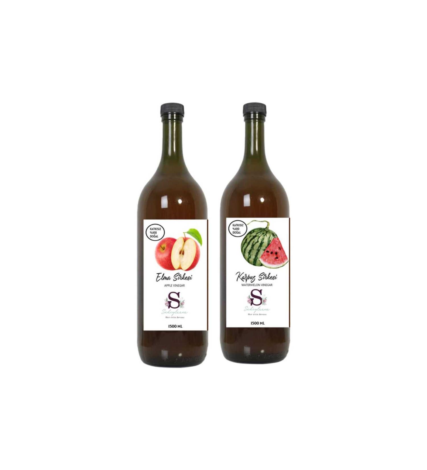 Suheylaana Natural Apple Vinegar 1500 Ml - Natural Watermelon Vinegar 1500 Ml