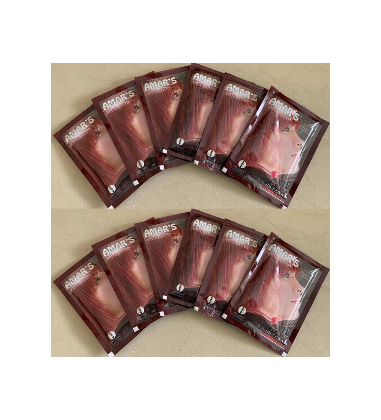 Amars AMAR'S HENNA HAIR DYE CONTAINING HENNA BURGUNDY COLOR - 12 Pcs - Buy Online on GoSupps.com