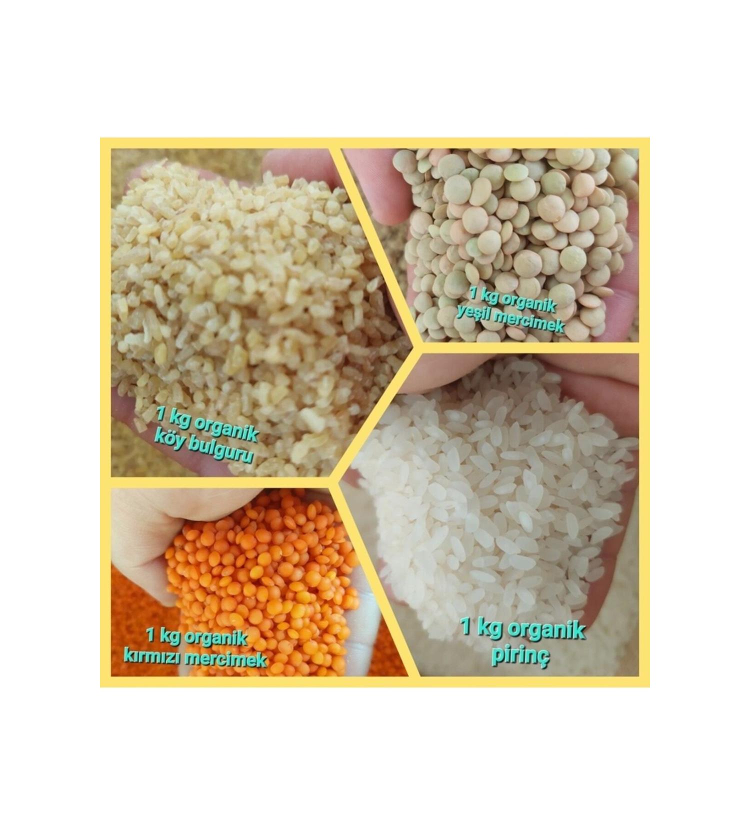 irfan bakliyat Village Bulgur 1 Kg Rice 1kg Green Lentil 1 Kg Red Lentil 1 Kg (Village Product) (Natural) - Buy Online on GoSupps.com