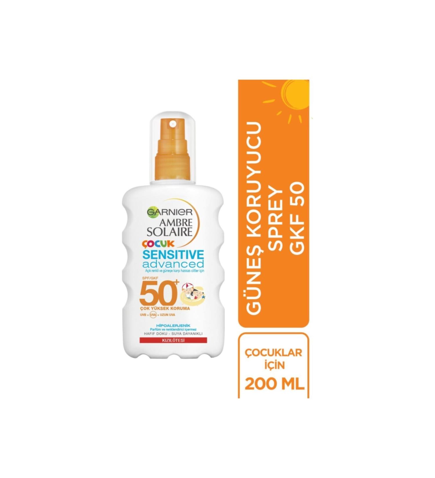 Garnier Ambre Solaire Sensitive Advanced Children Spray Gkf50+ 200ml - Buy Online on GoSupps.com