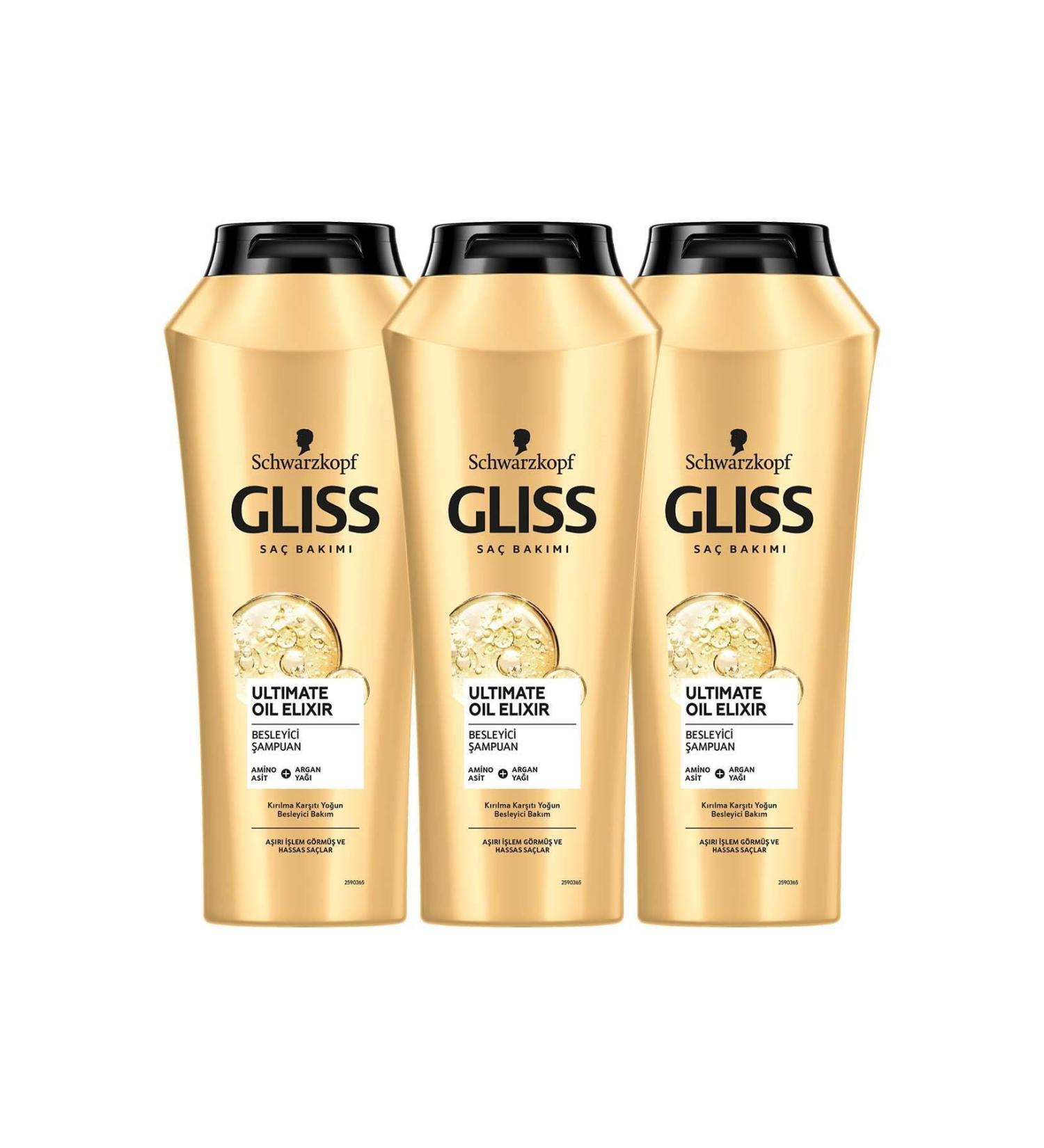 Gliss Ultimate Oil Elixir Shampoo 525 ml X 3 Pieces - Buy Online on GoSupps.com