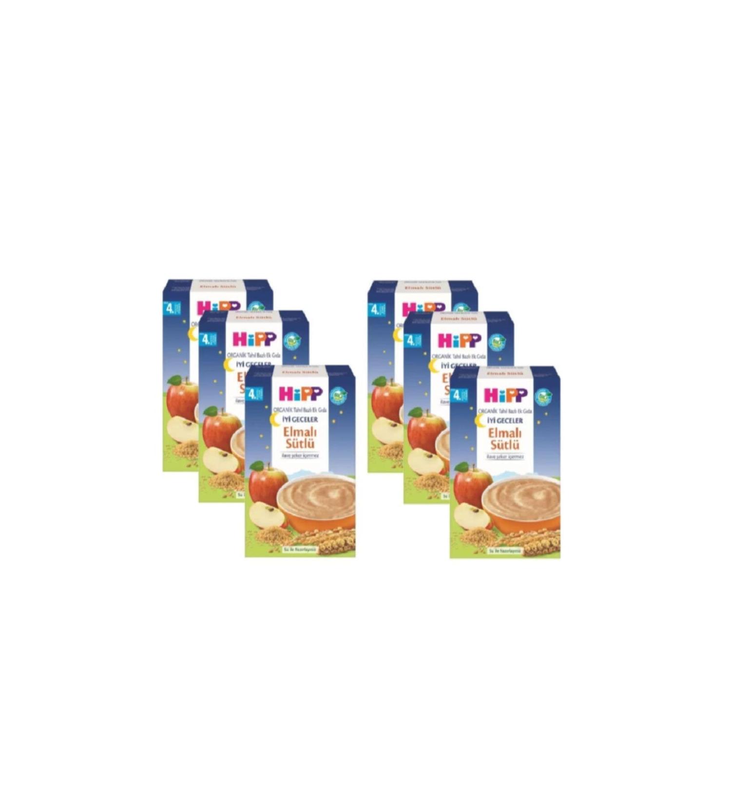 Hipp Organic Good Night Milk Apple Spoon Food 250 Gr - 6 Pieces