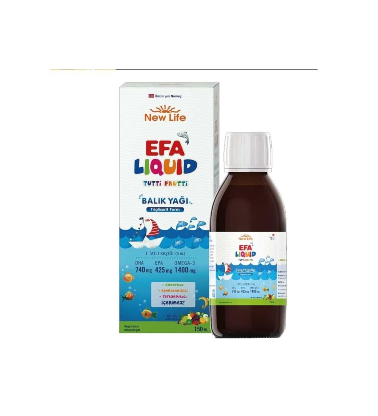 New Life Efa Liquid Fish Oil Liquid 150 ml - Tutti Frutti