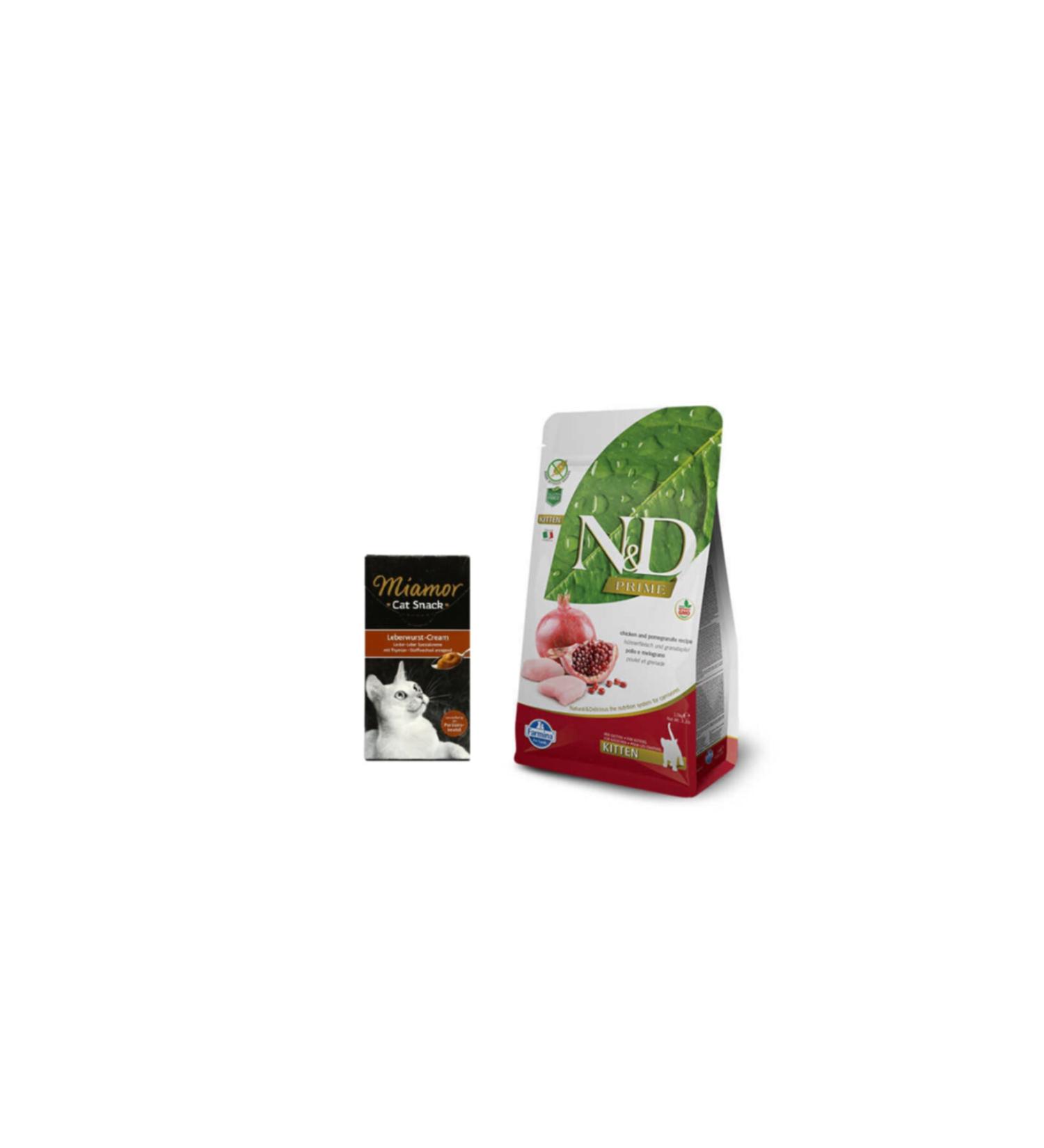 N & D Kitten Grain-Free Kitten Cat Food 1.5 Kg + Miamor Cat Cream Award