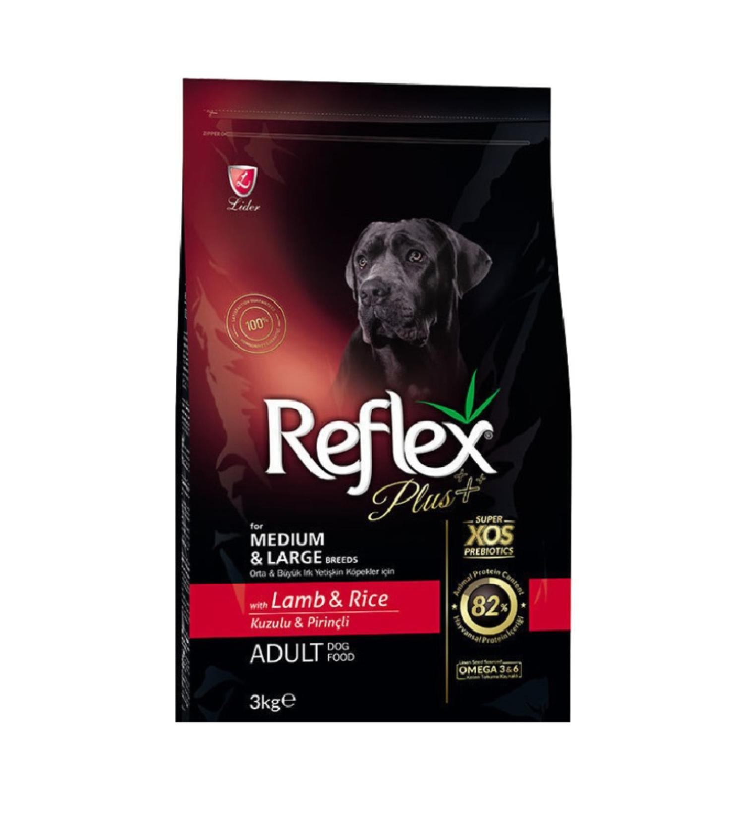 Reflex Plus Lamb & Rice Dog Food for Medium and Large Breed Adult Dogs 3 Kg