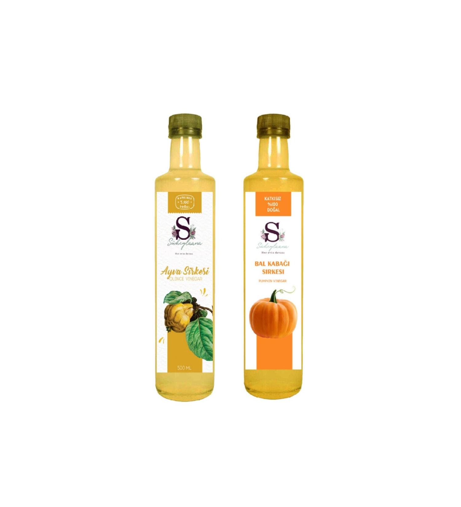 S heylaana Natural Quince Vinegar 500 Ml - Natural Pumpkin Vinegar 500 Ml