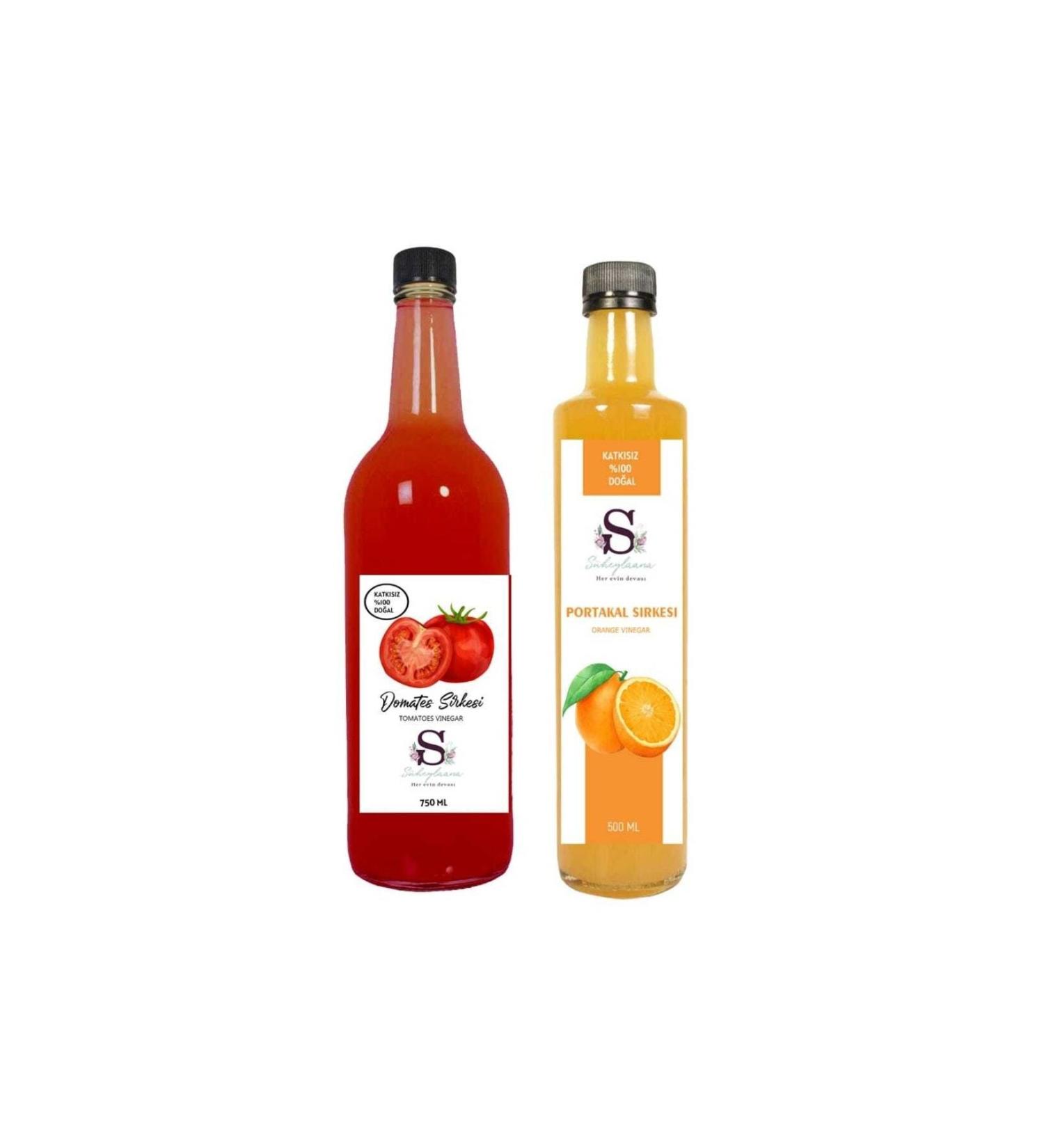 Suheylaana Natural Tomato Vinegar 750 Ml And Natural Orange Vinegar 500 Ml