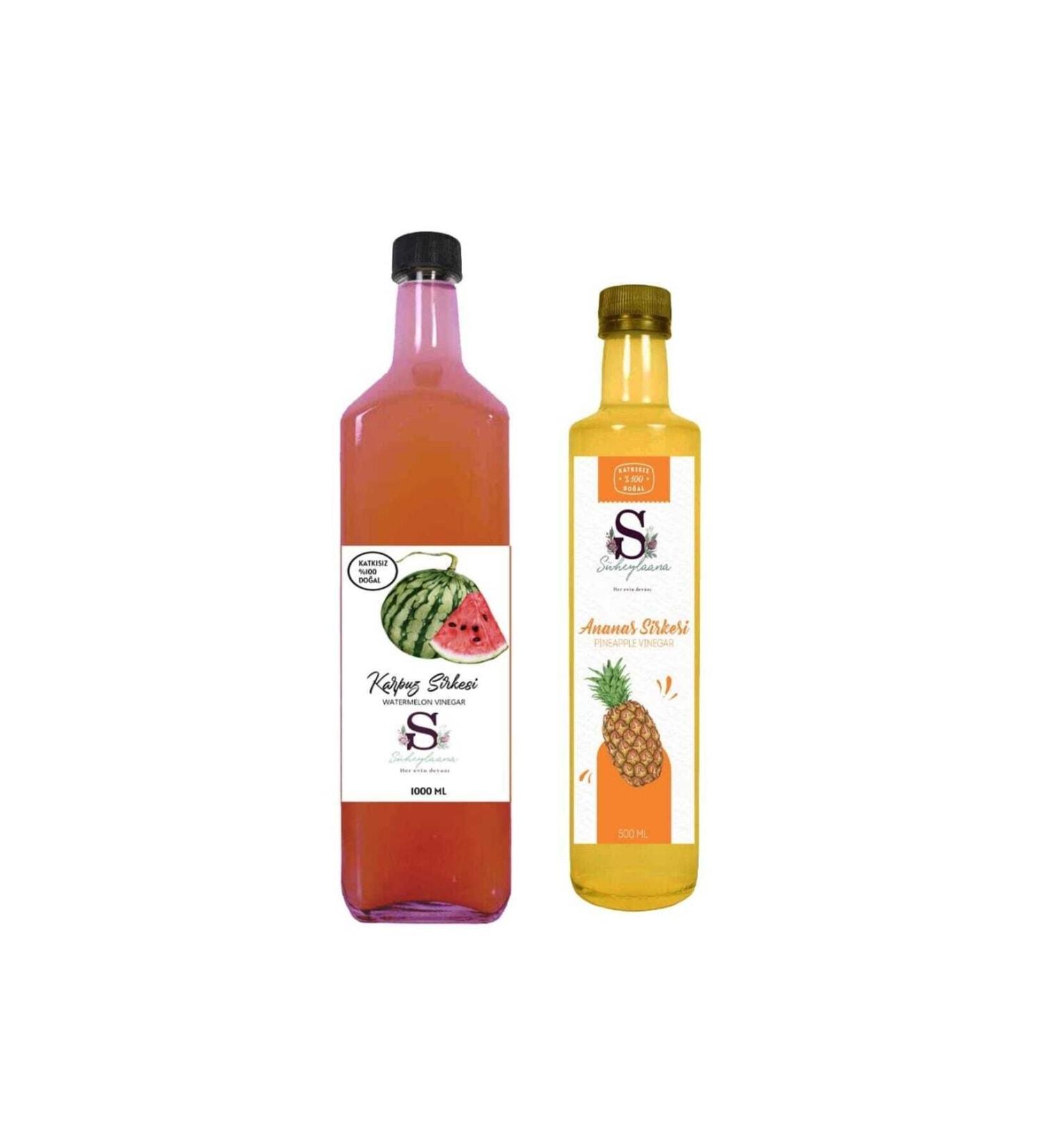 Suheylaana Natural Watermelon Vinegar 1000 Ml And Natural Pineapple Vinegar 500 Ml