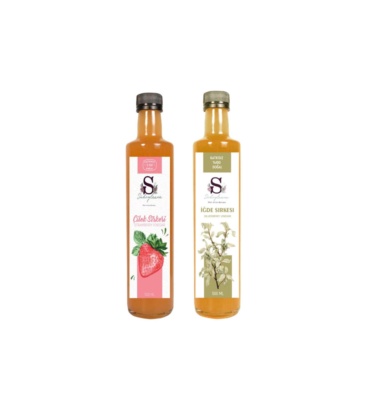 Suheylaana Natural Strawberry Vinegar 500 Ml - Natural Oleaster Vinegar 500 Ml