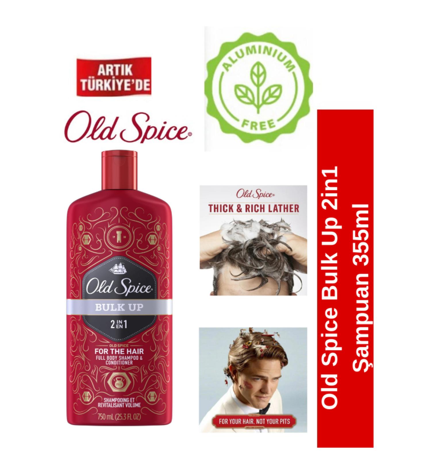 Old Spice Old Spice BulkUp Hair Thickener 2in1 Shampoo and Conditioner for Men 355ml(Imported Product)