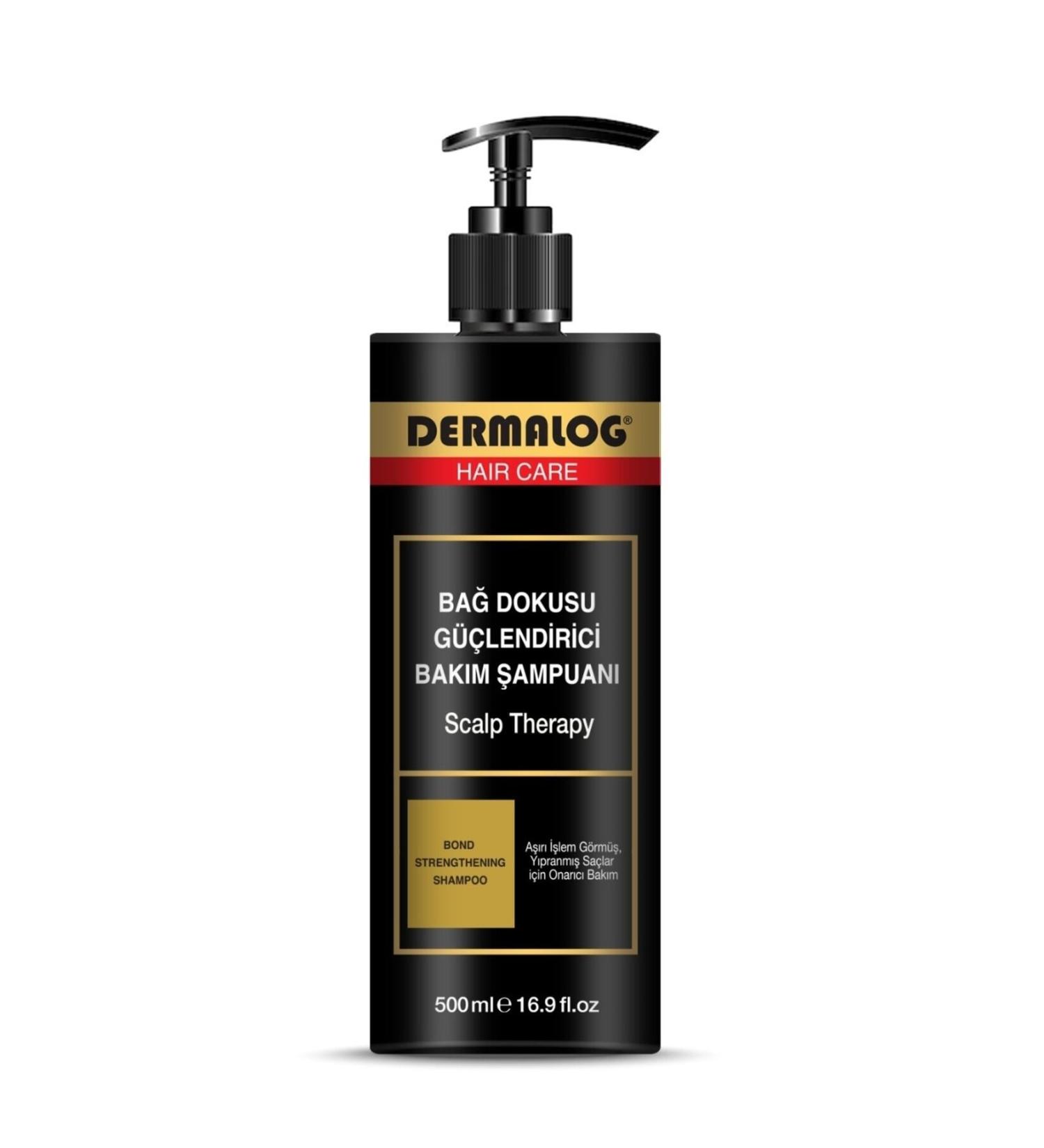 DERMALOG Bond Strengthening Repairing Care Shampoo for Damaged and Processed Hair 500 ml